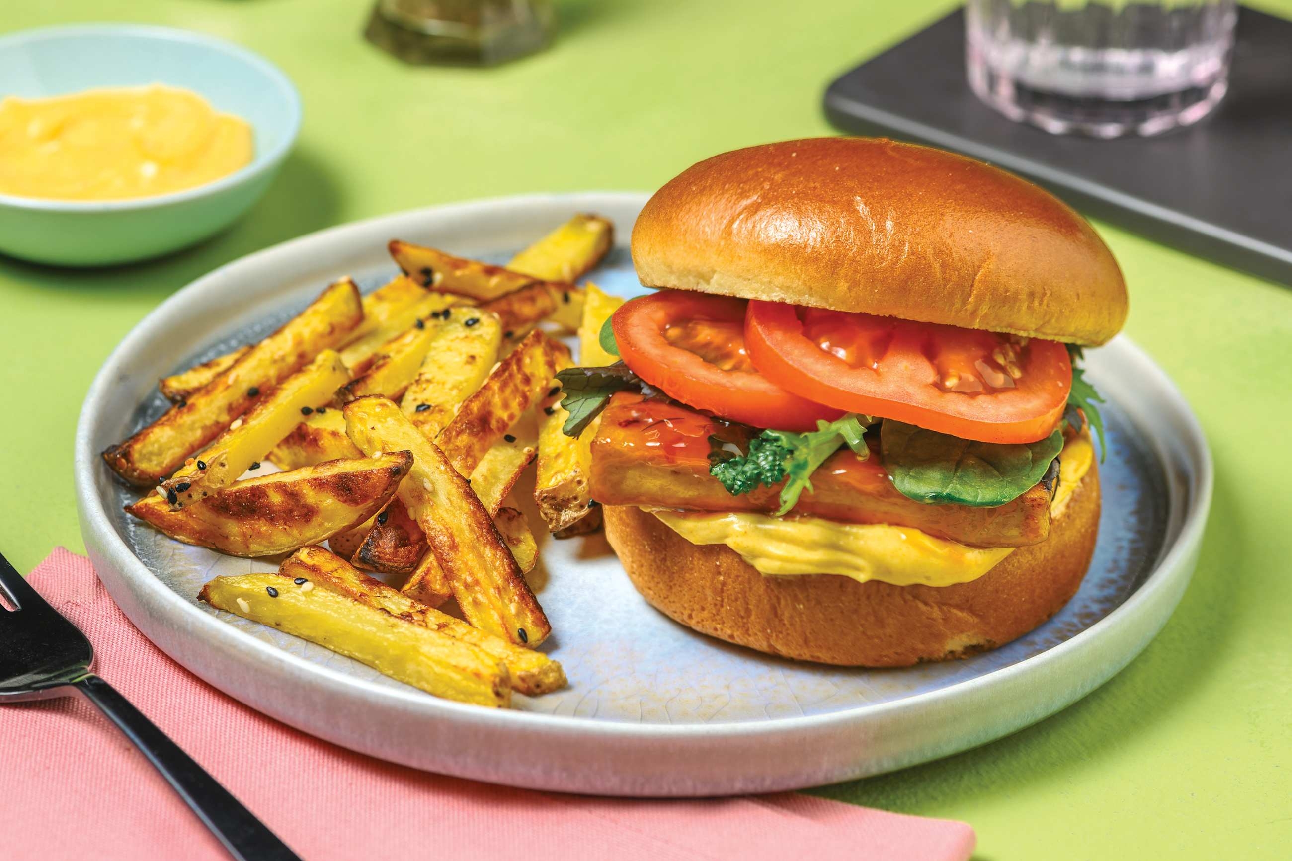 Makrut Lime & Sweet Chilli Glazed Tofu Burger