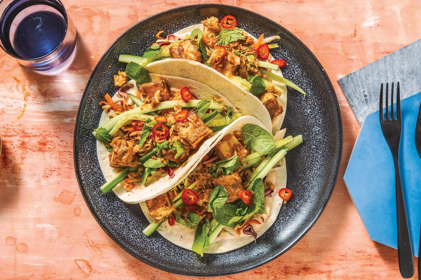 Malaysian Satay Tofu Tacos