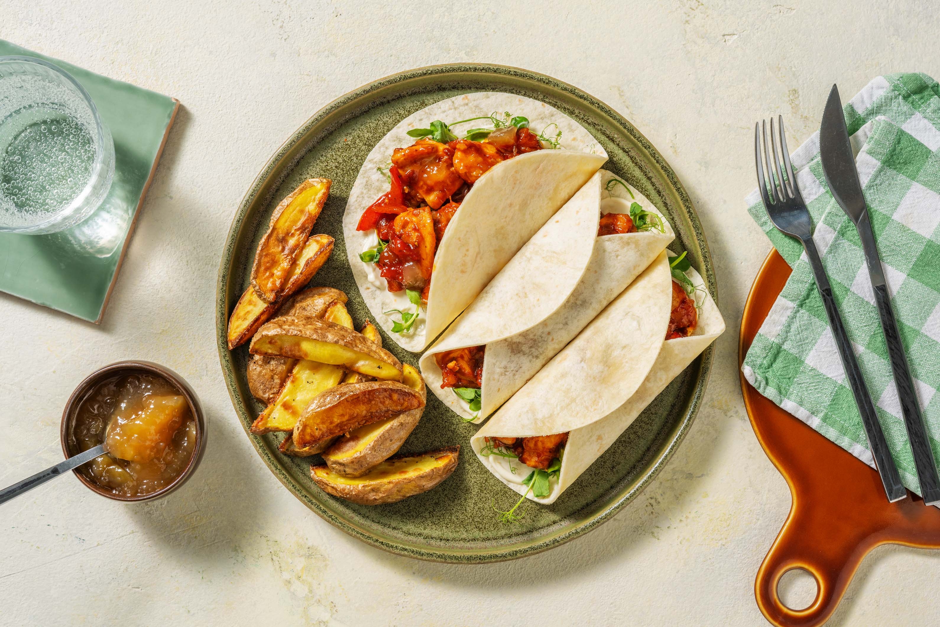 Mango Chutney Curried Chicken Wraps