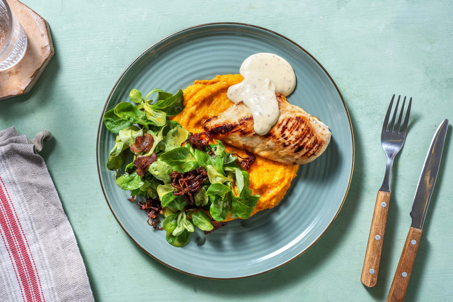 Honig-Senf Bio-Schweinefilet mit Kürbispüree