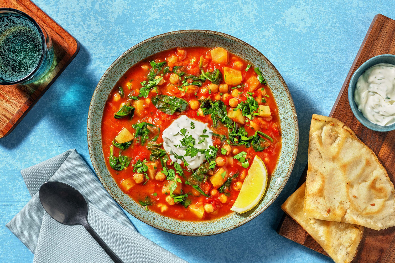 Marokkanischer Kichererbsen-Gemüseeintopf mit extra Bio-Feta