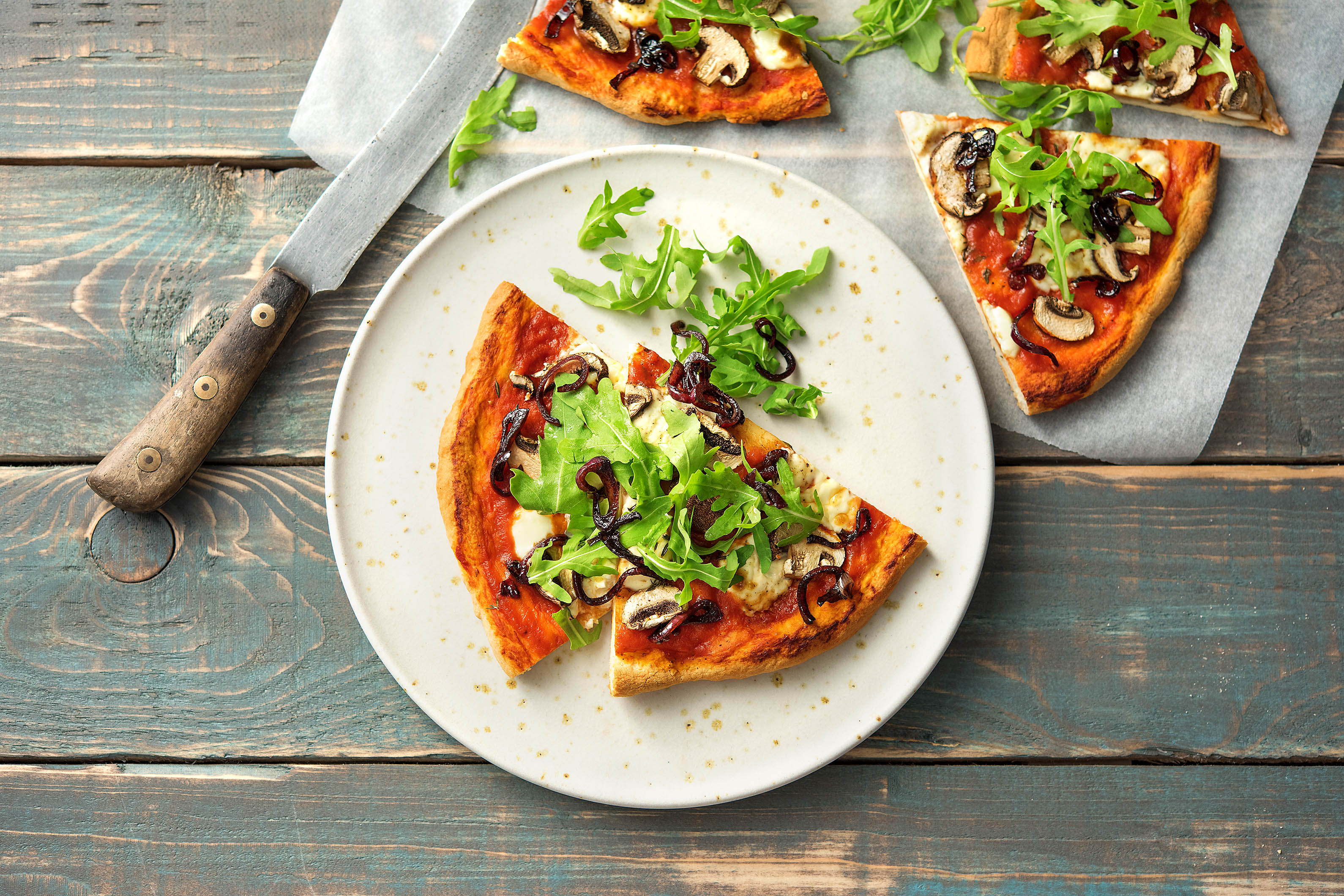 Mascarpone and Mushroom Pizza