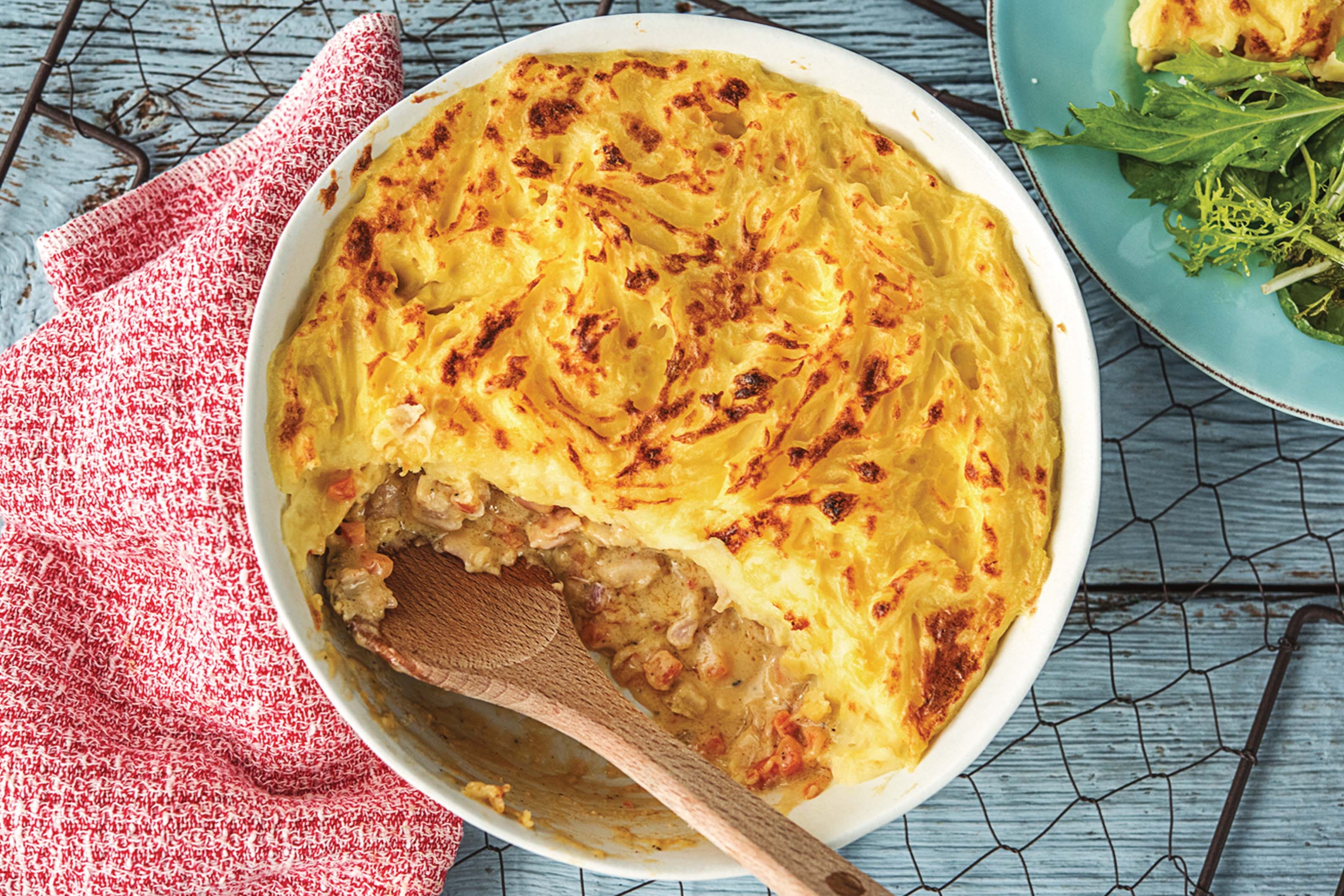 Mash-Topped Chicken & Bacon Pie