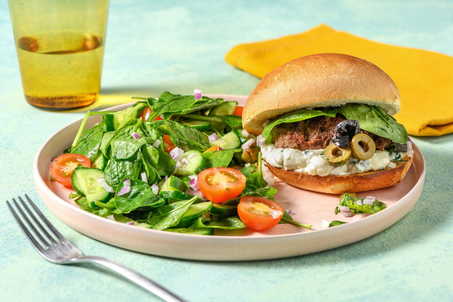 Medi Burgers and Olive Tapenade