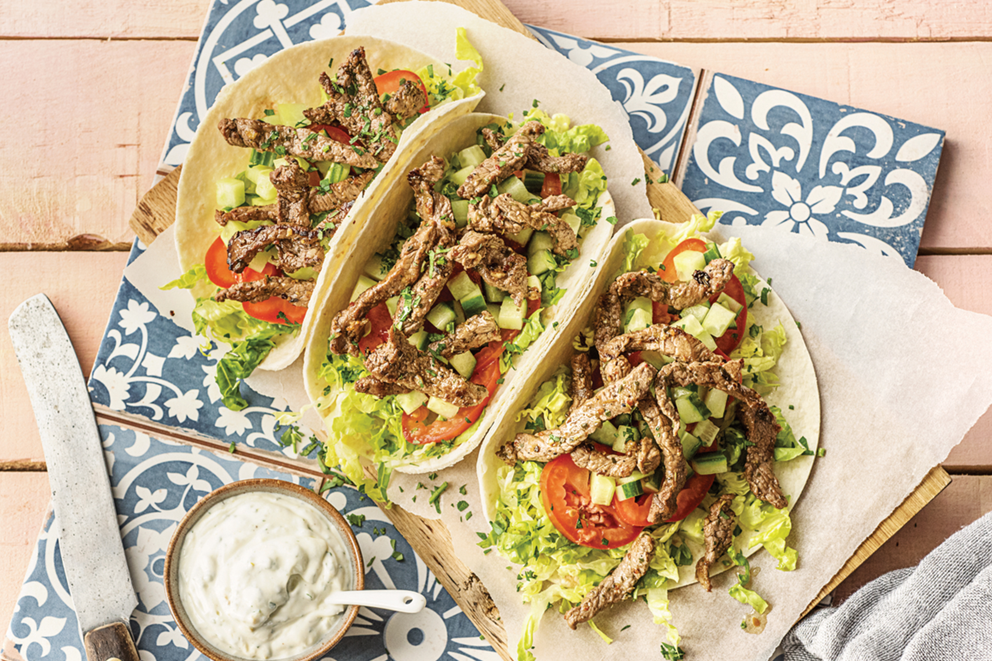 Speedy Mediterranean Beef Mini Tortilla Wraps