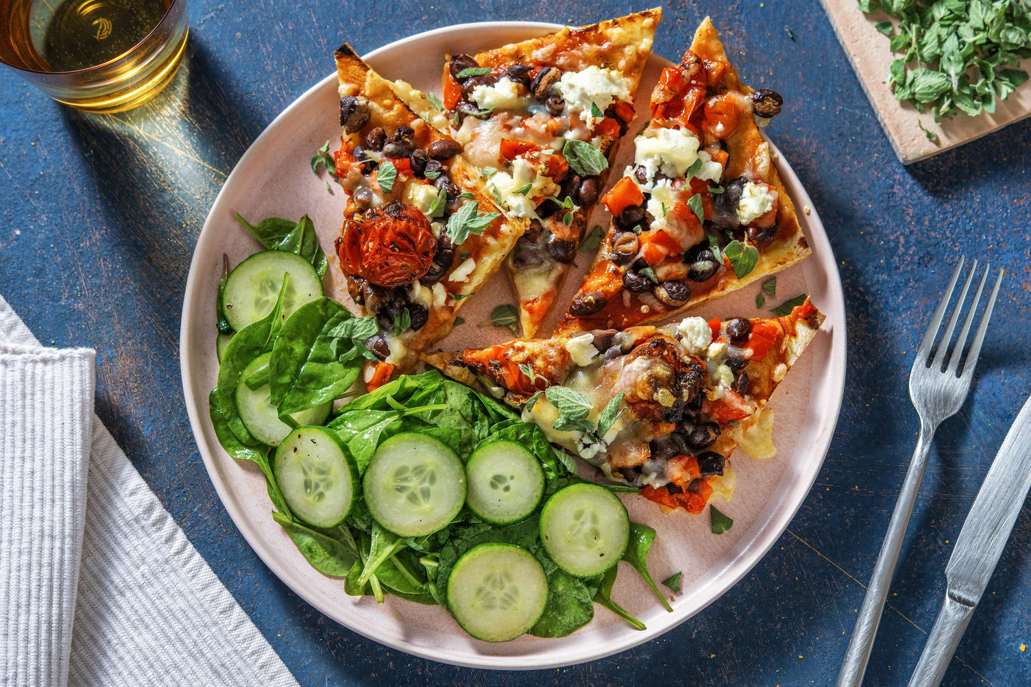 Mediterranean Black Bean Flatbread