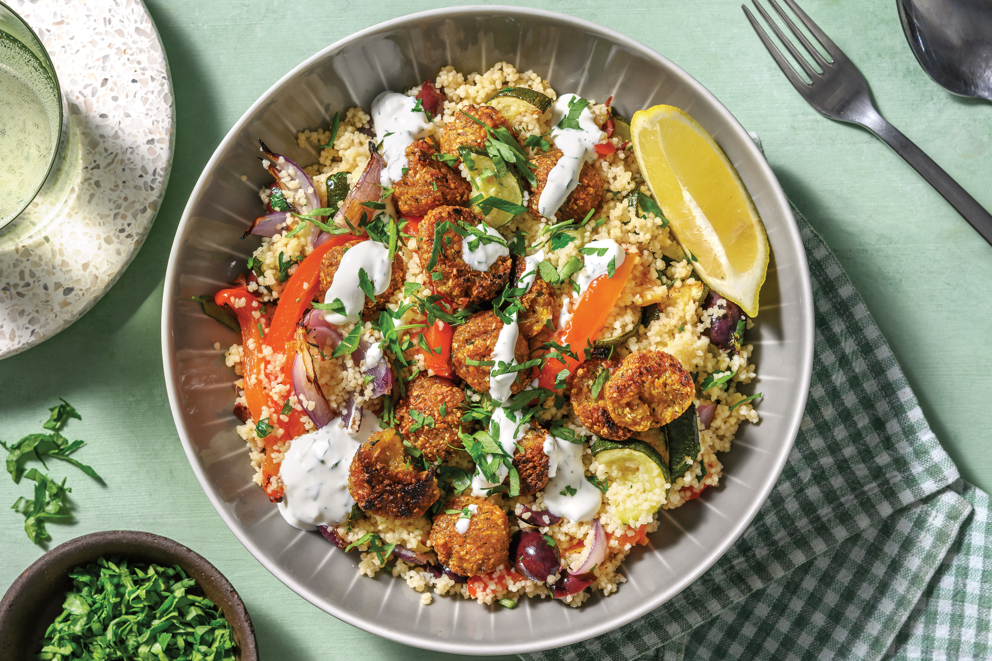 Mediterranean Falafel & Veggie Couscous