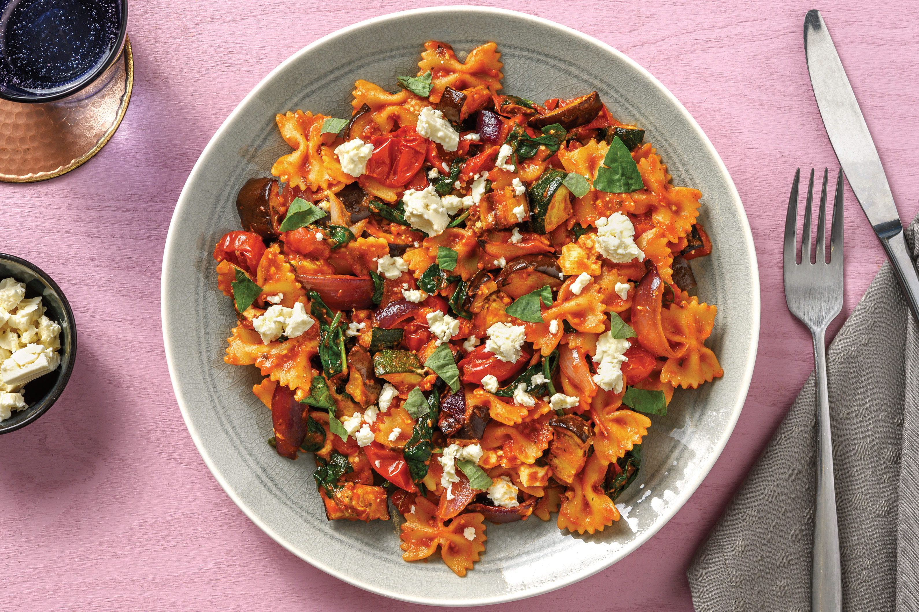 Mediterranean Roasted Eggplant Farfalle