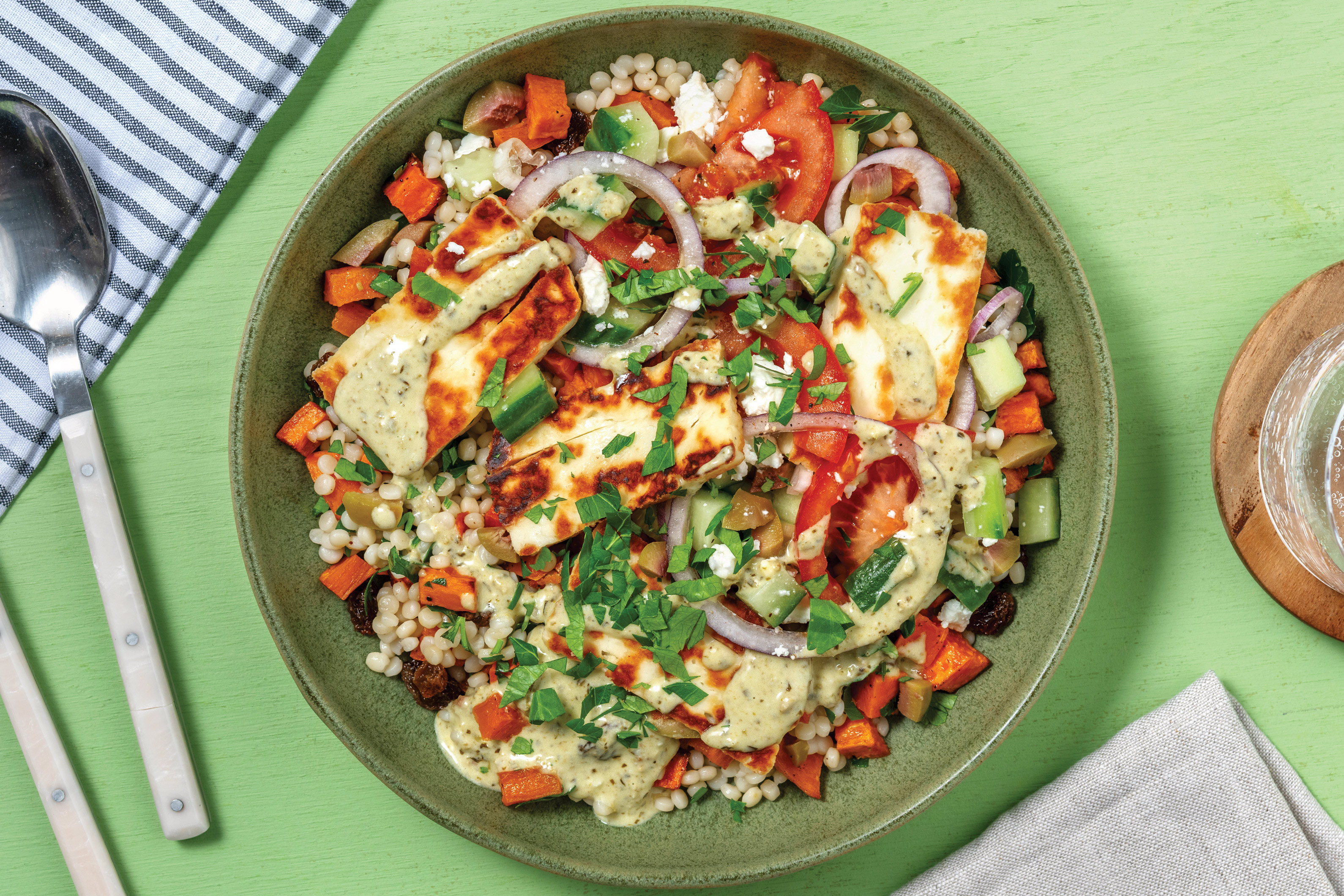 Greek-Style Haloumi & Fetta Salad