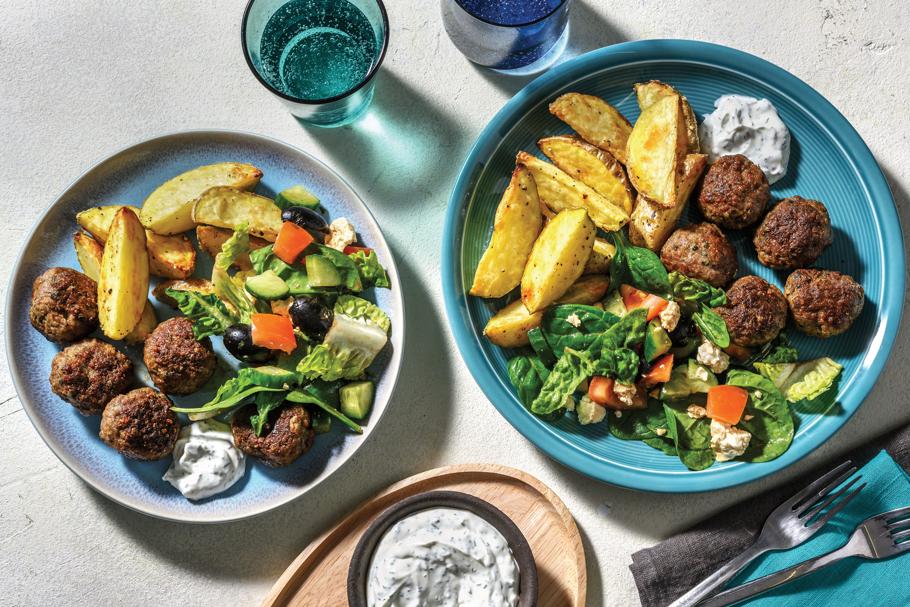 Mediterranean Meatballs & Tzatziki