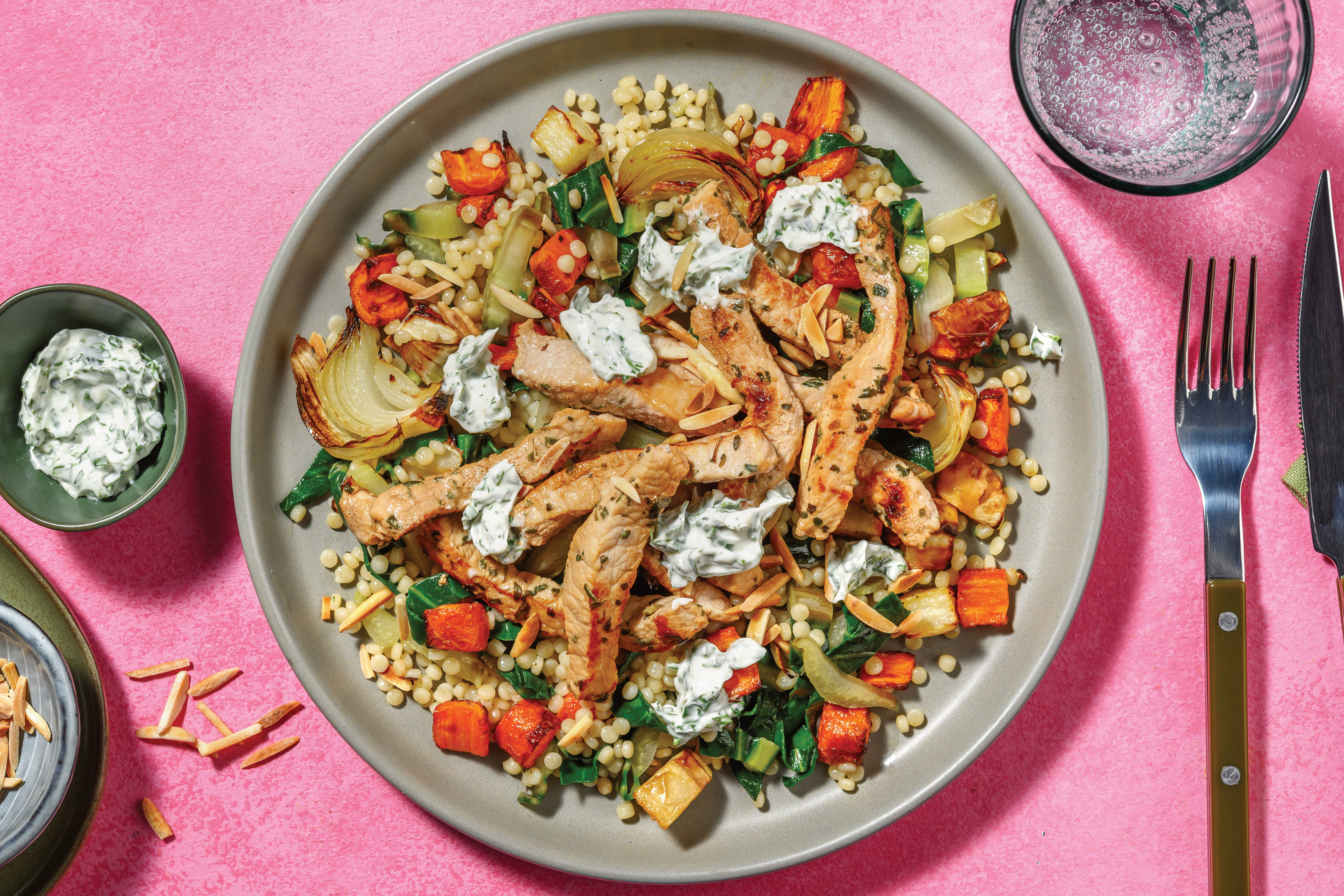 Mediterranean Pork & Winter Veggie Couscous