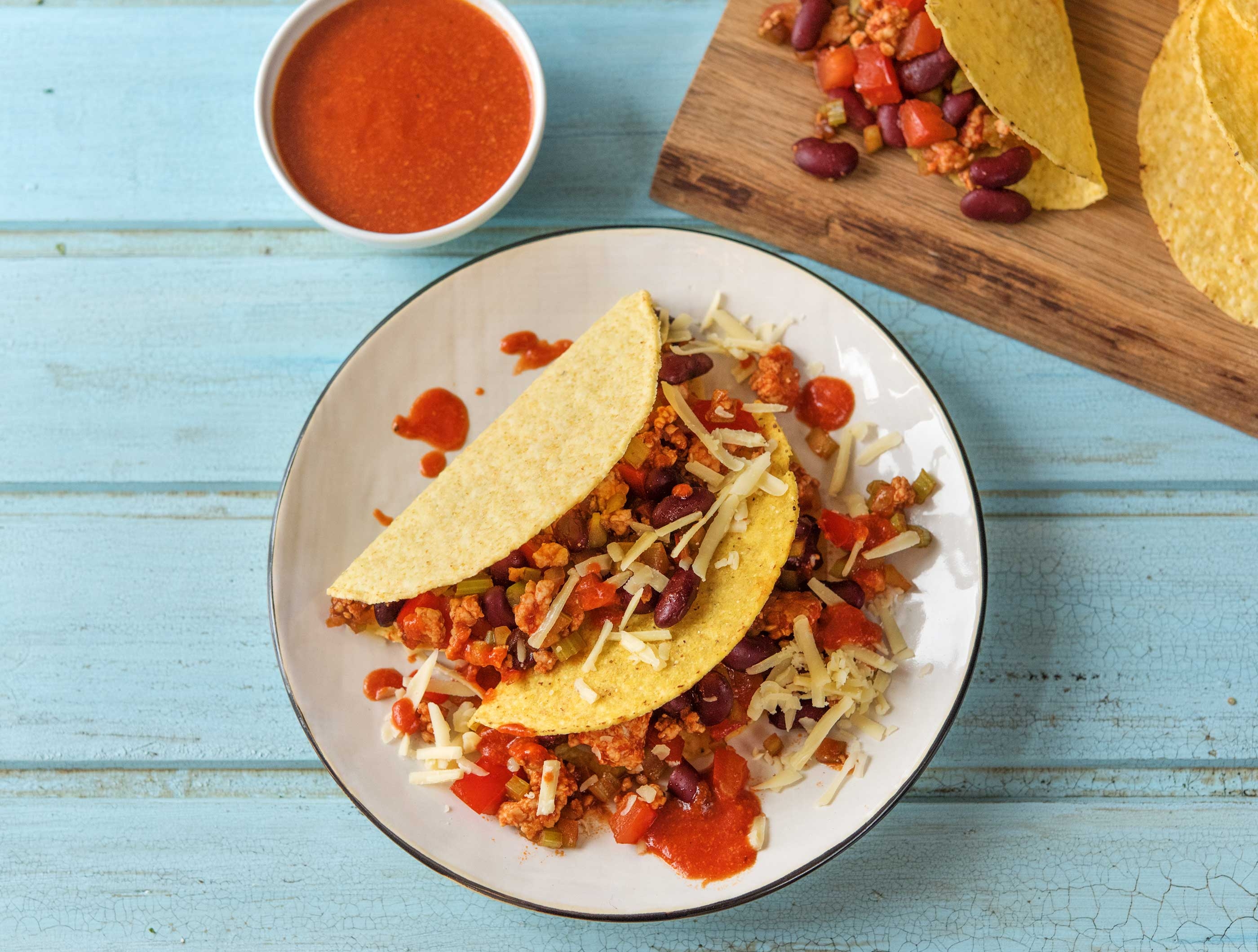 Mexicaanse gevulde kiptaco's