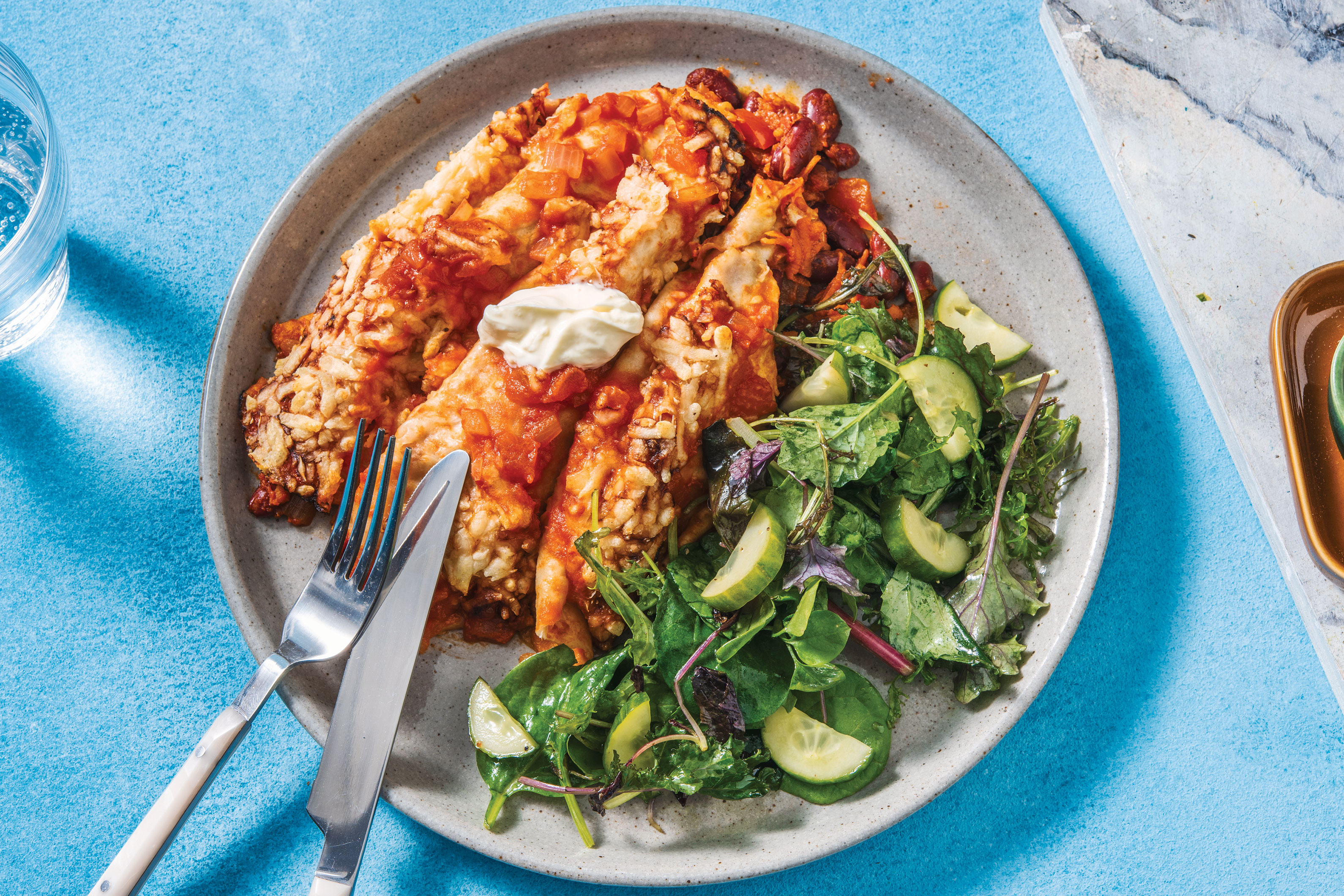 American Veggie & Bean Enchiladas