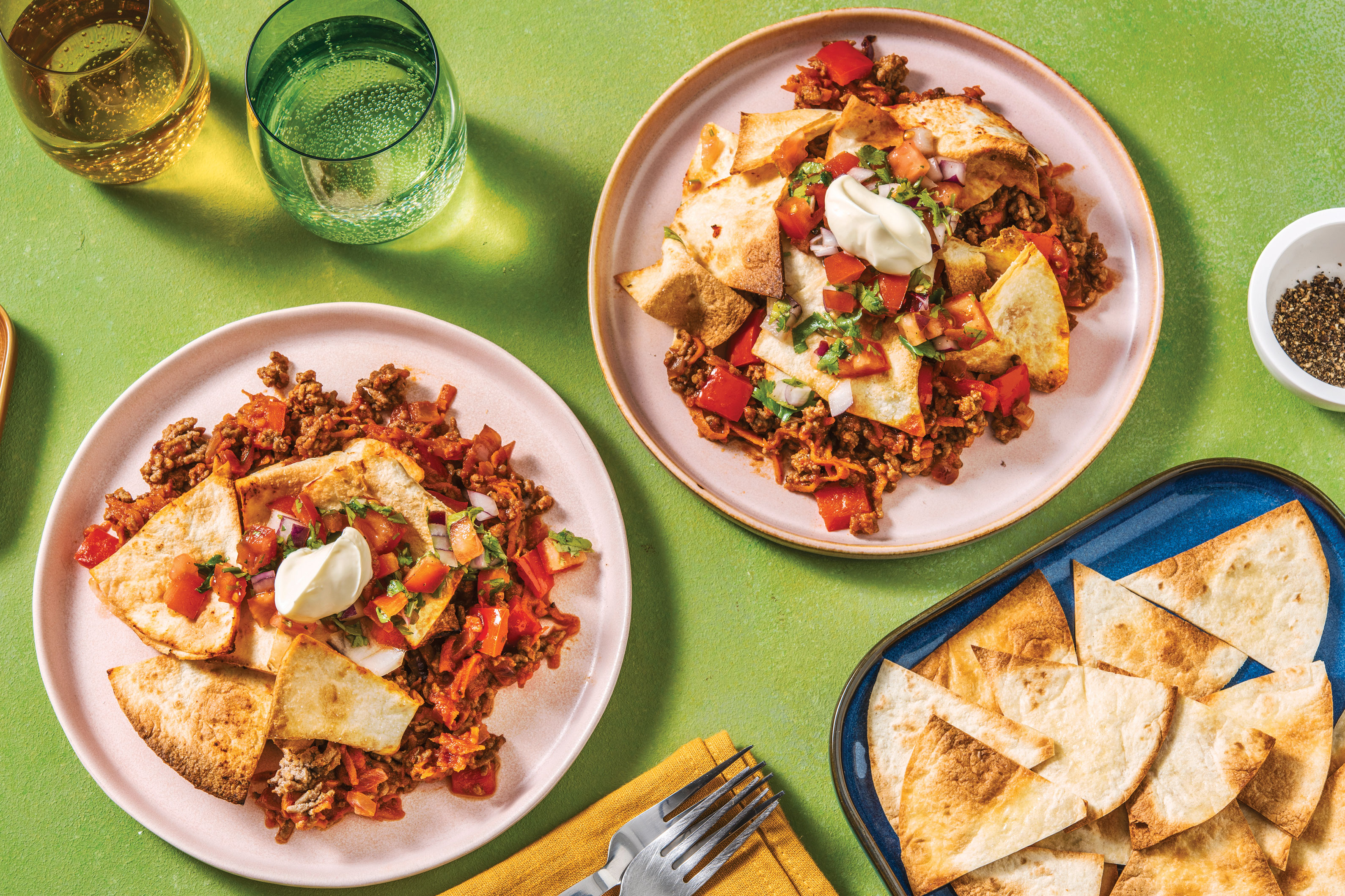 Upside Down Beef Nachos