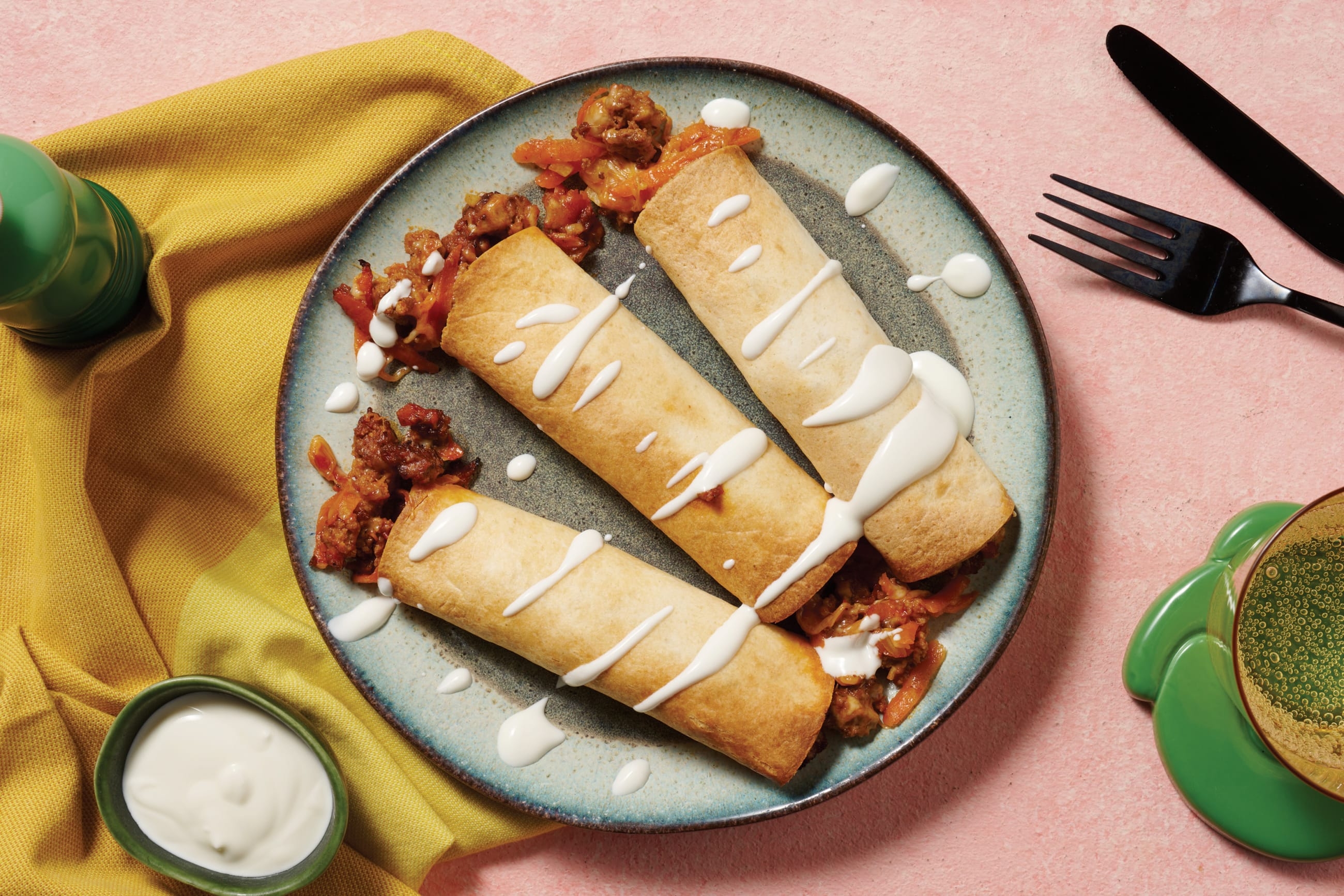 Mexican Beef & Veggie Taquitos