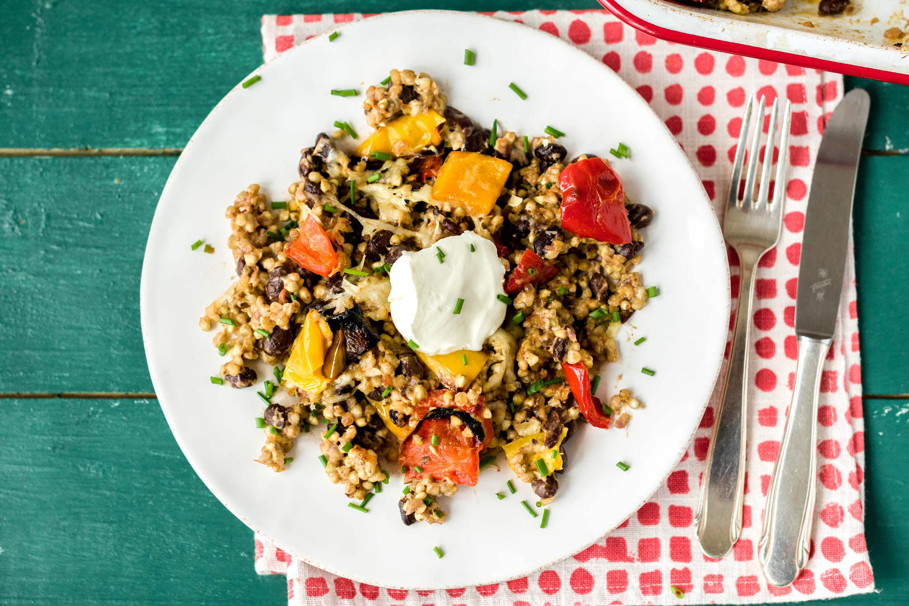 Mexican Black Bean and Buckwheat Bake