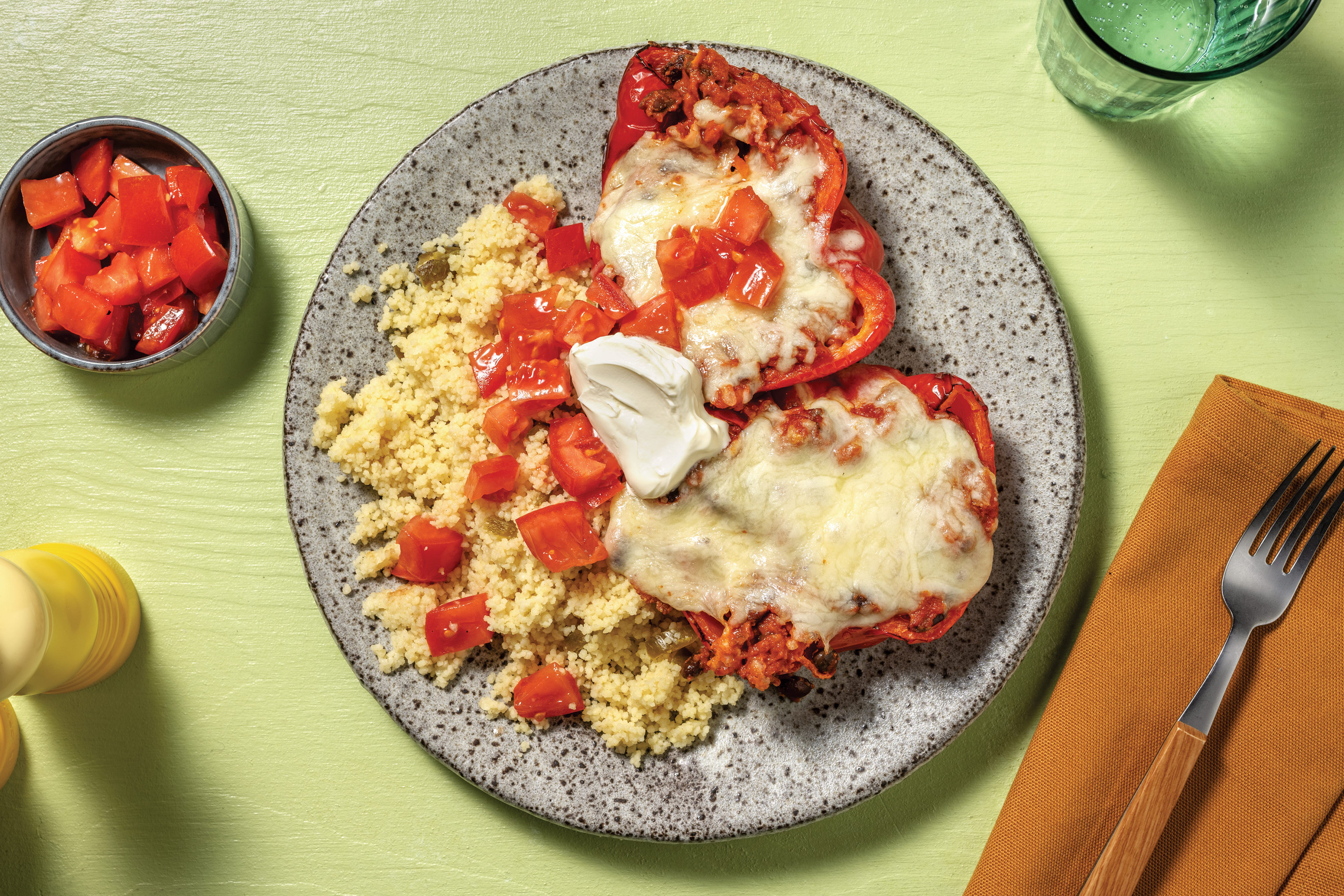 Mexican Black Bean Stuffed Capsicums