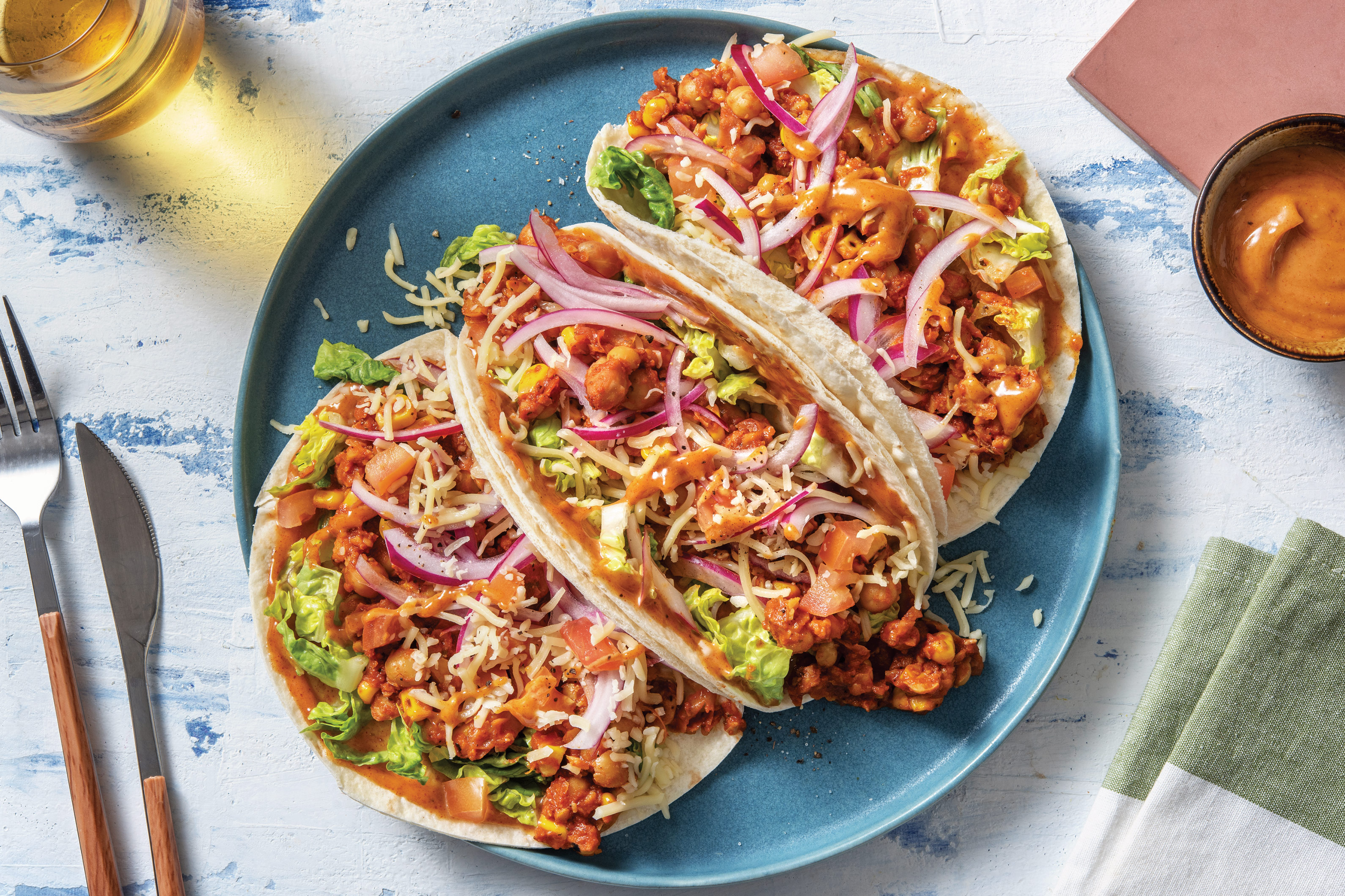 Smashed Chickpea Tacos