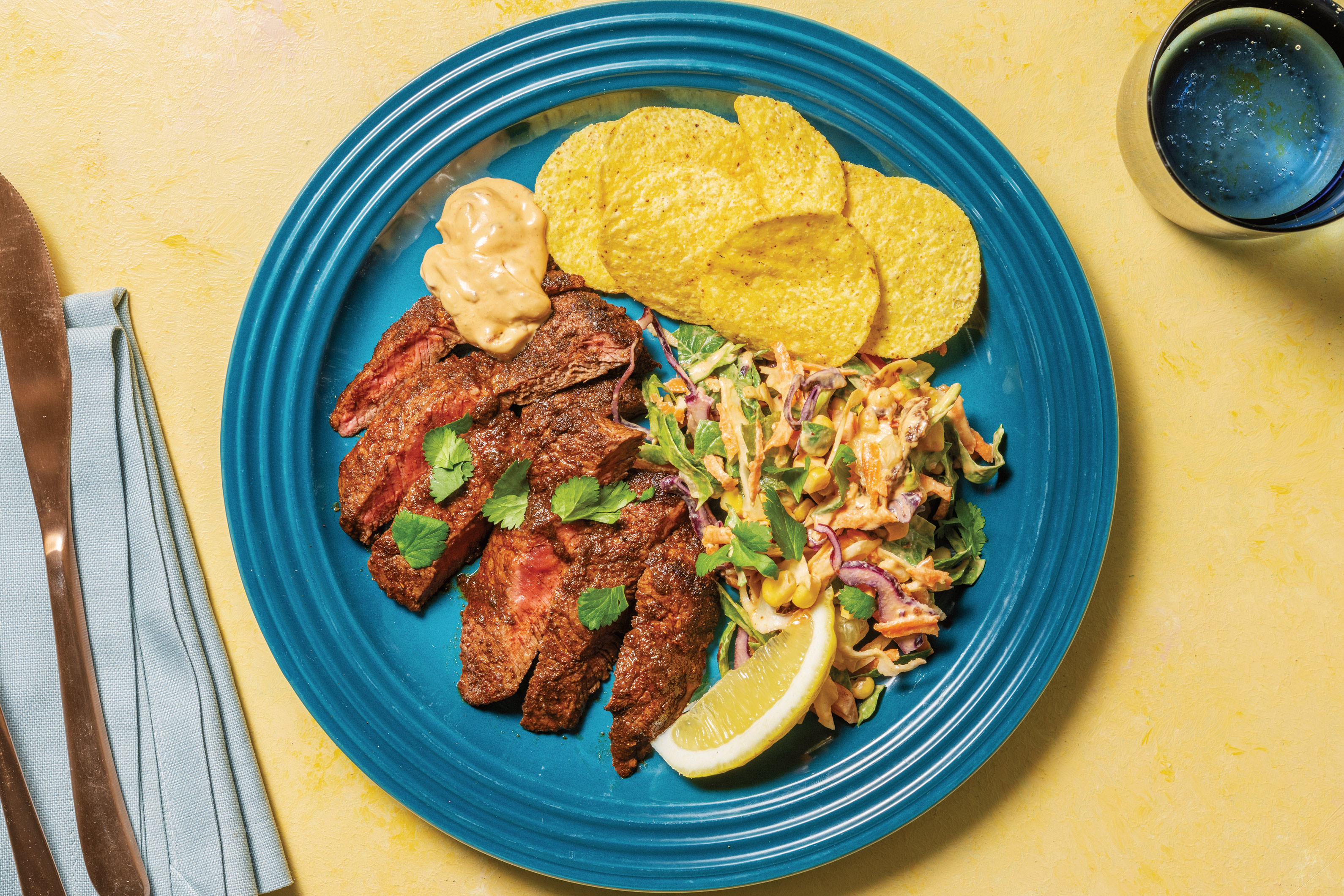 Tex-Mex Beef Rump with Corn Chips & Chipotle Aioli