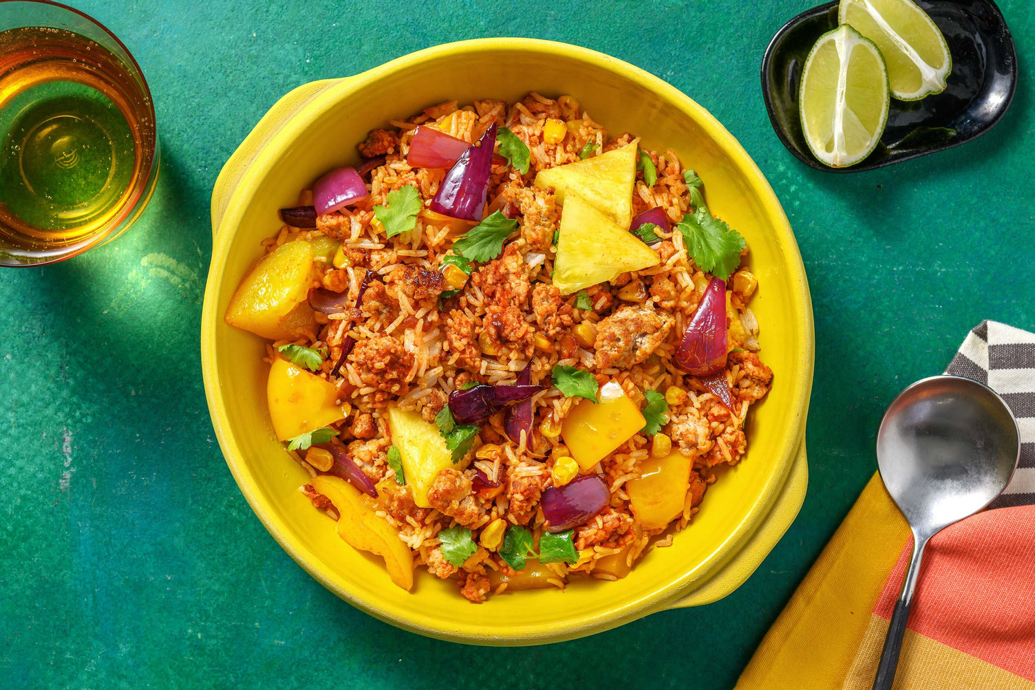 Porc à la mexicaine et riz aux ananas
