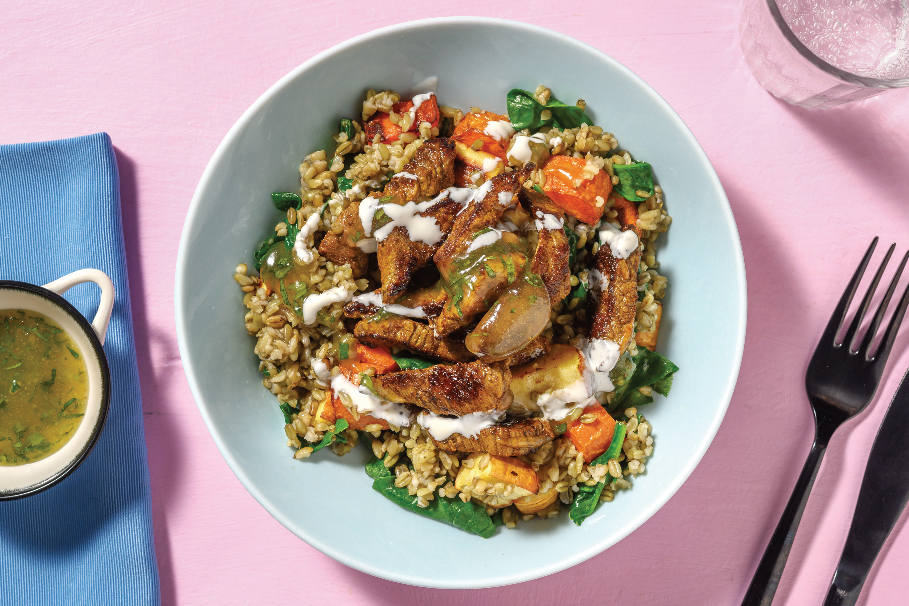 Easy Middle Eastern Beef & Mint Sauce