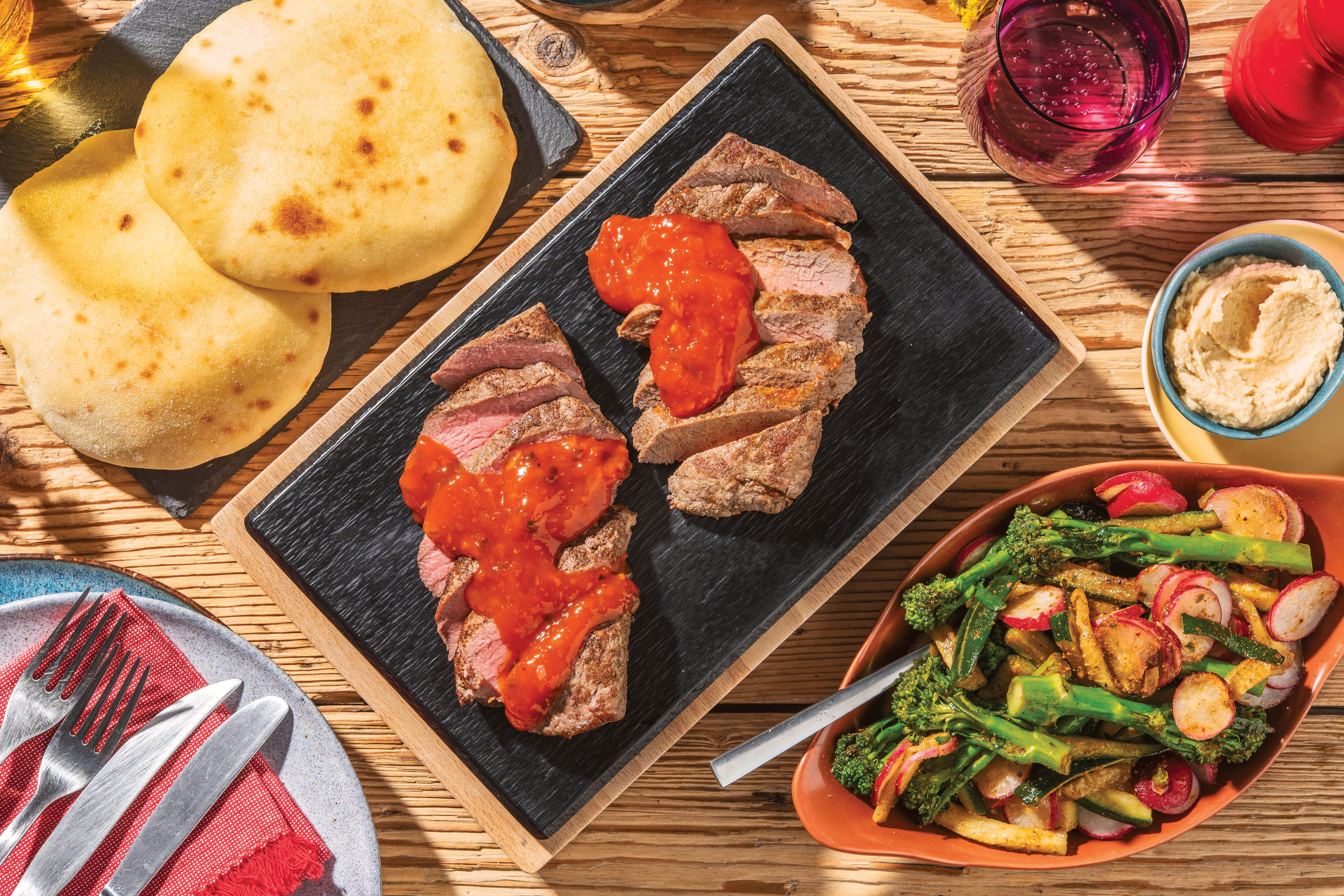 Middle Eastern Chargrilled Lamb & Capsicum Relish