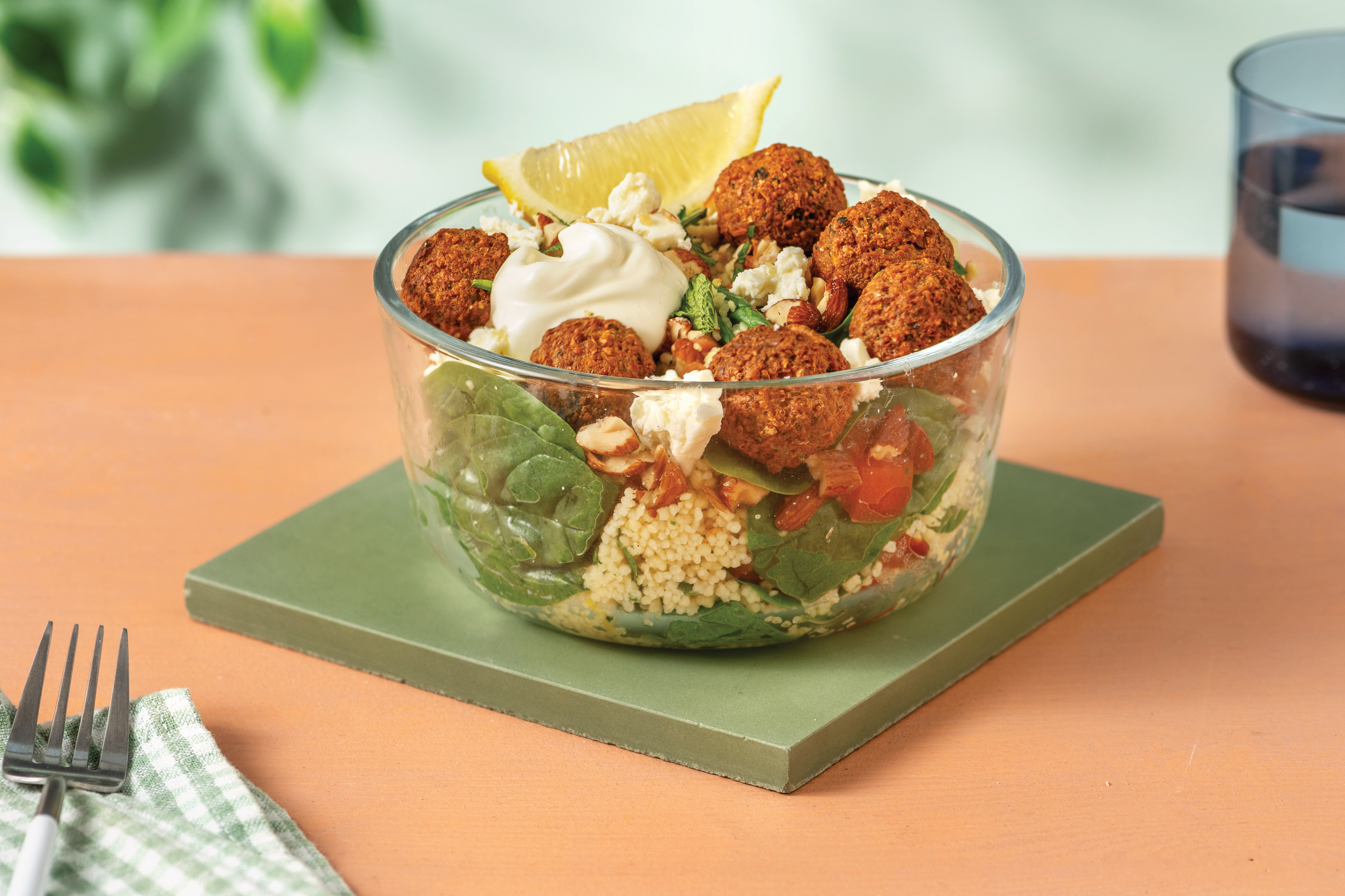 Middle Eastern Falafel Couscous Salad