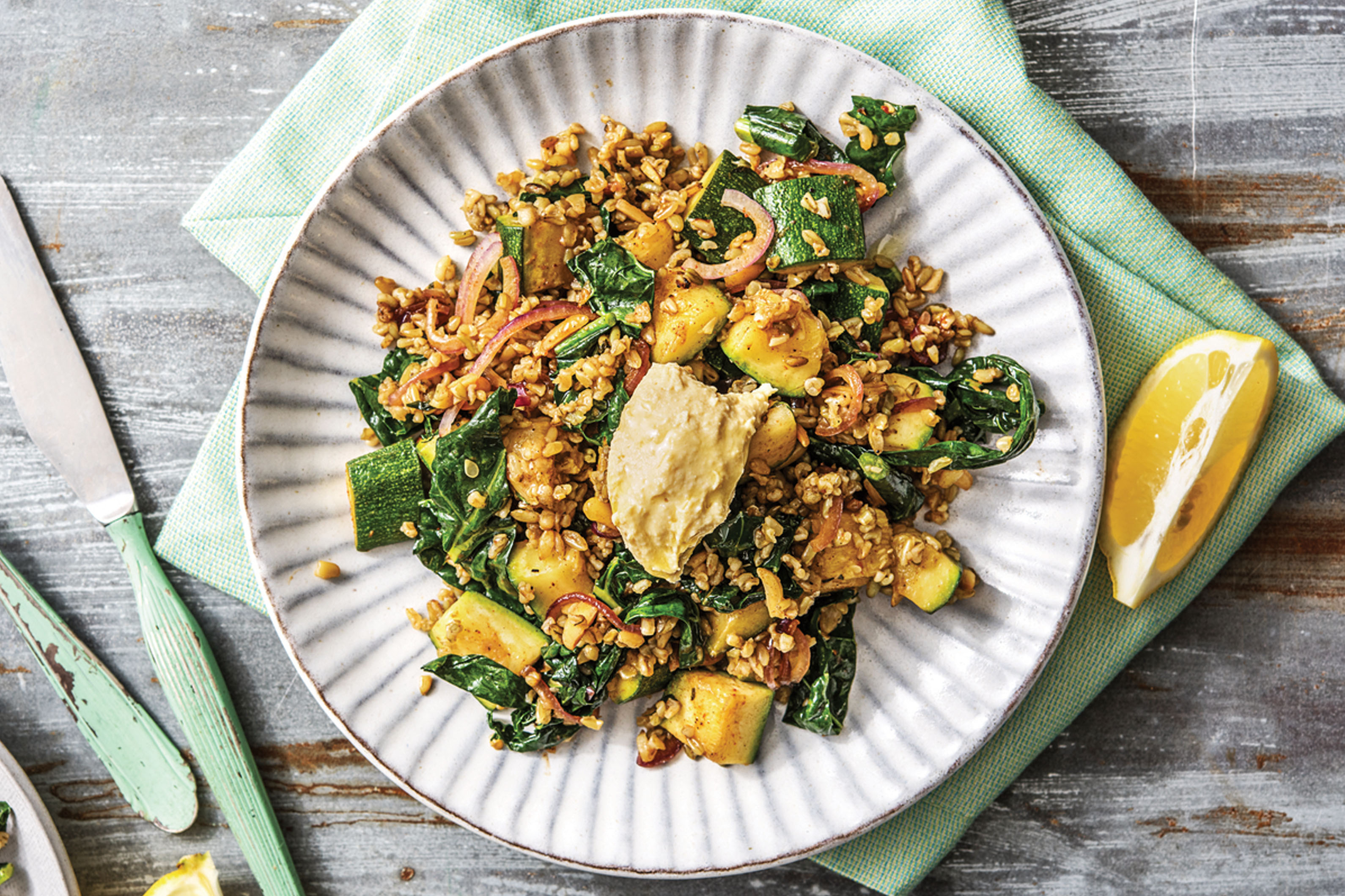 Herby Middle Eastern Jewelled Freekeh Bowl