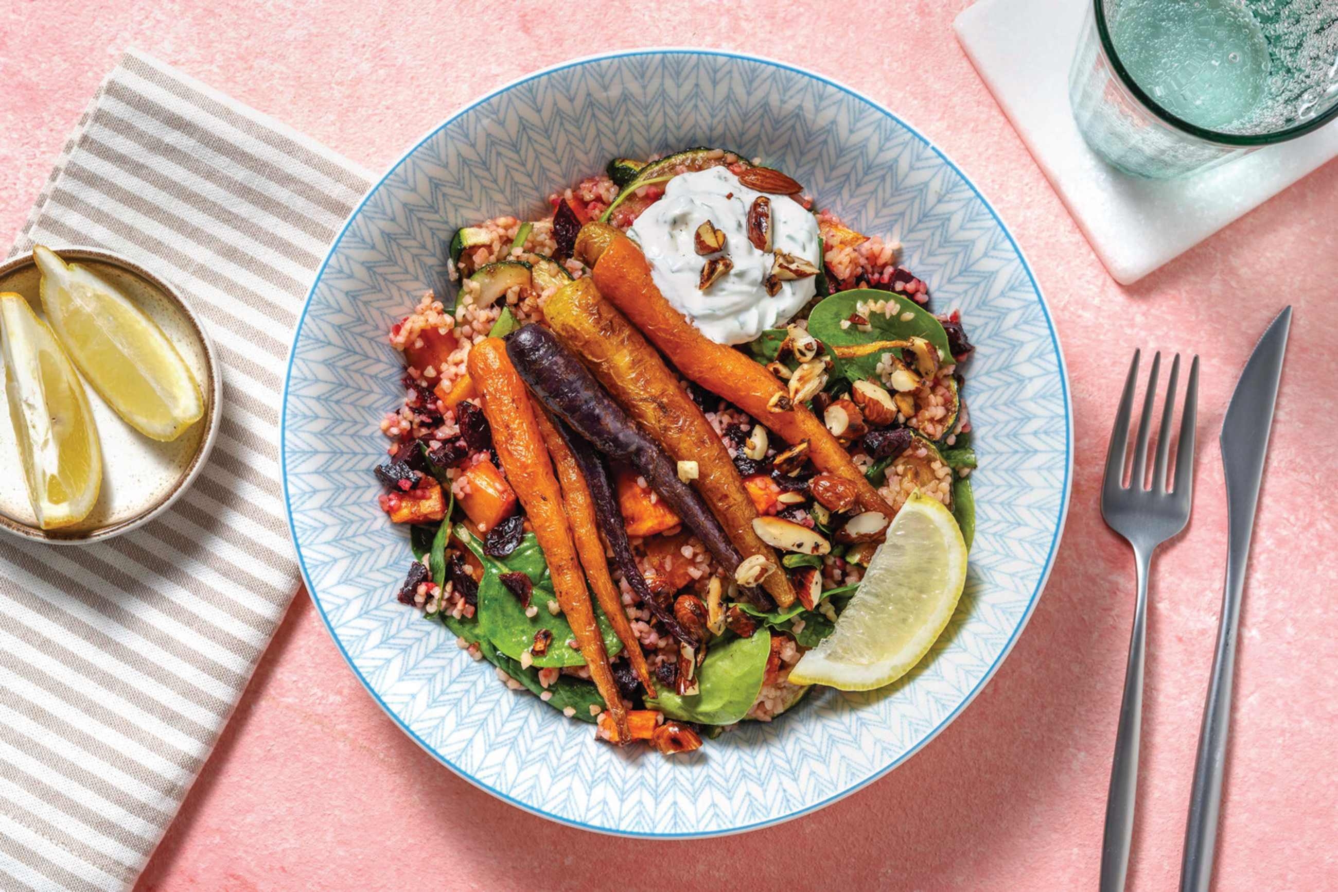 Middle Eastern-Style Veggie Freekeh Bowl