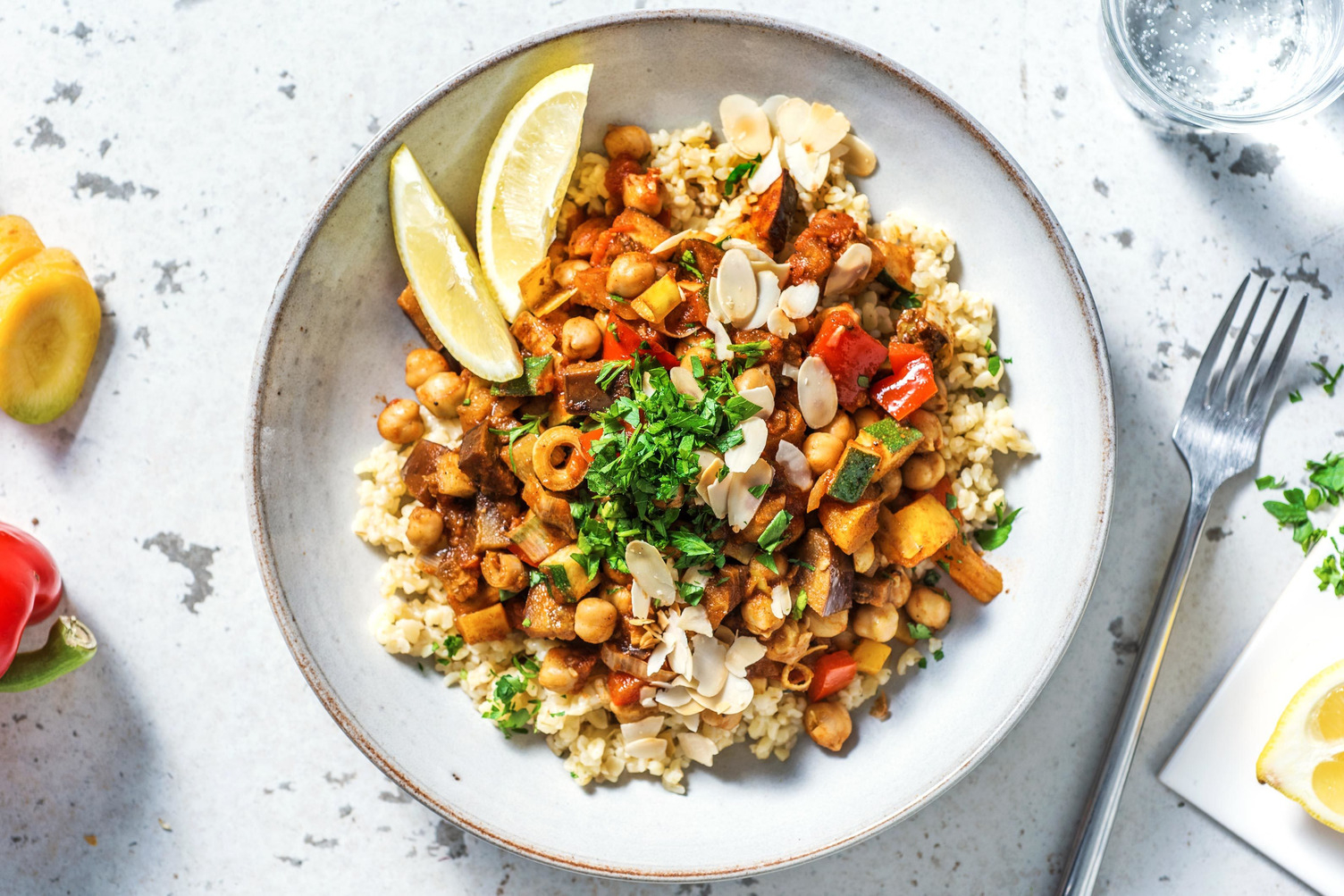 Mijoté de légumes à la marocaine au boulgour