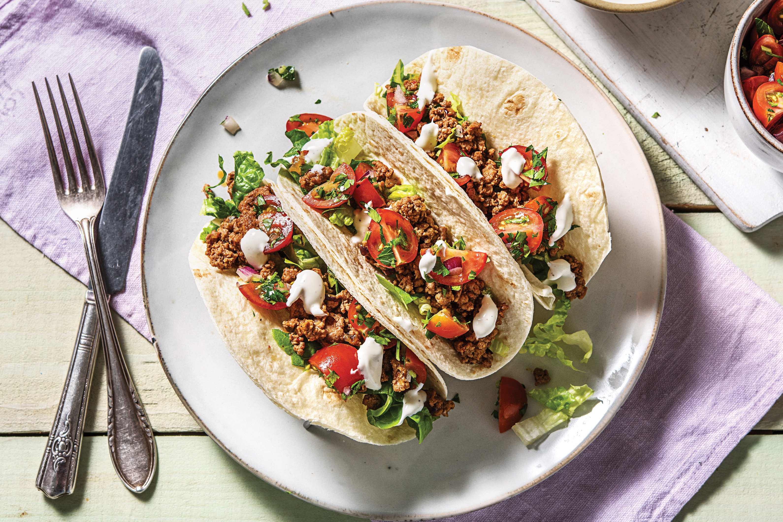 Mild Harissa Beef Tacos