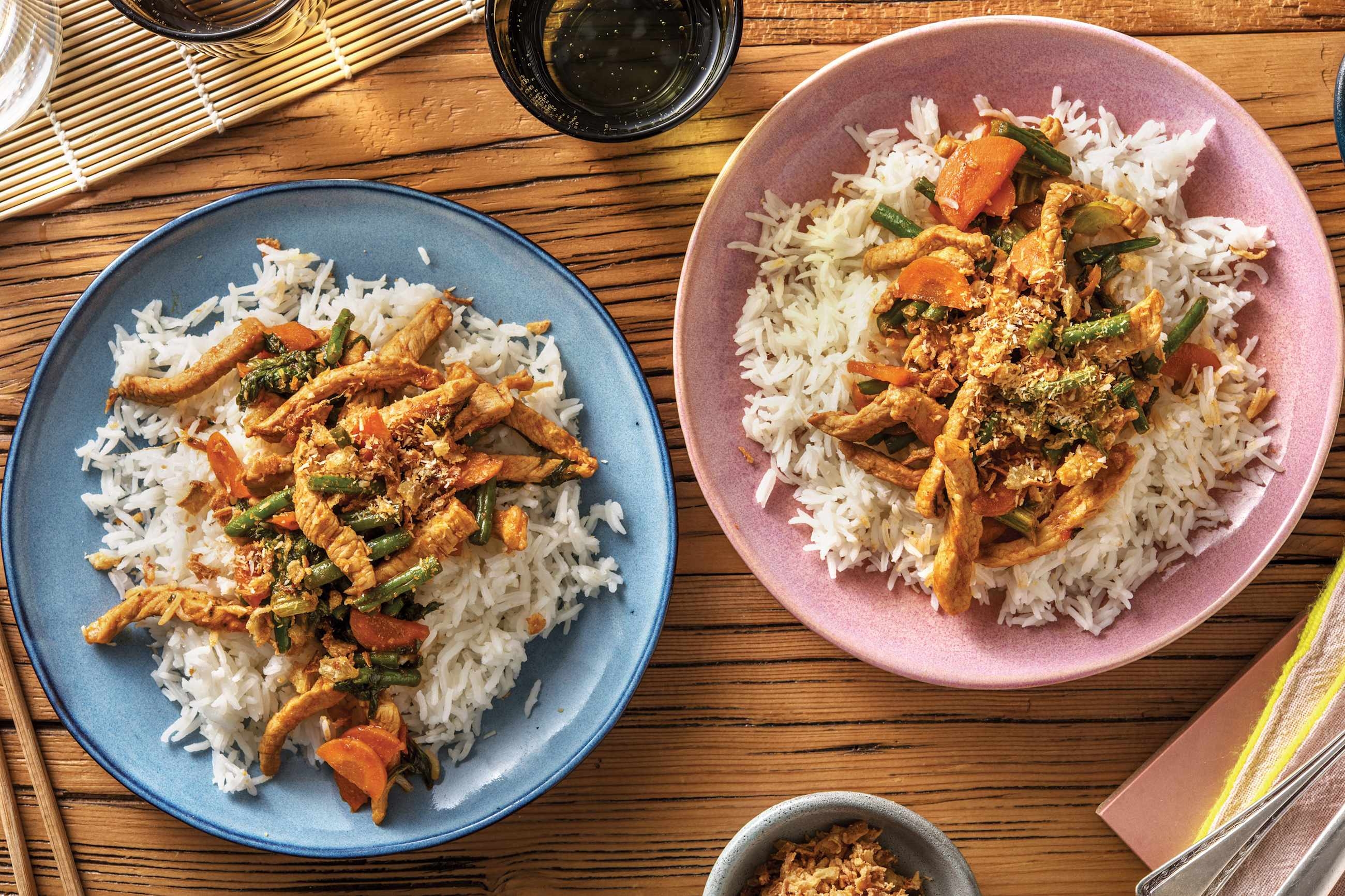 Mild Thai Pork & Veggie Stir-Fry