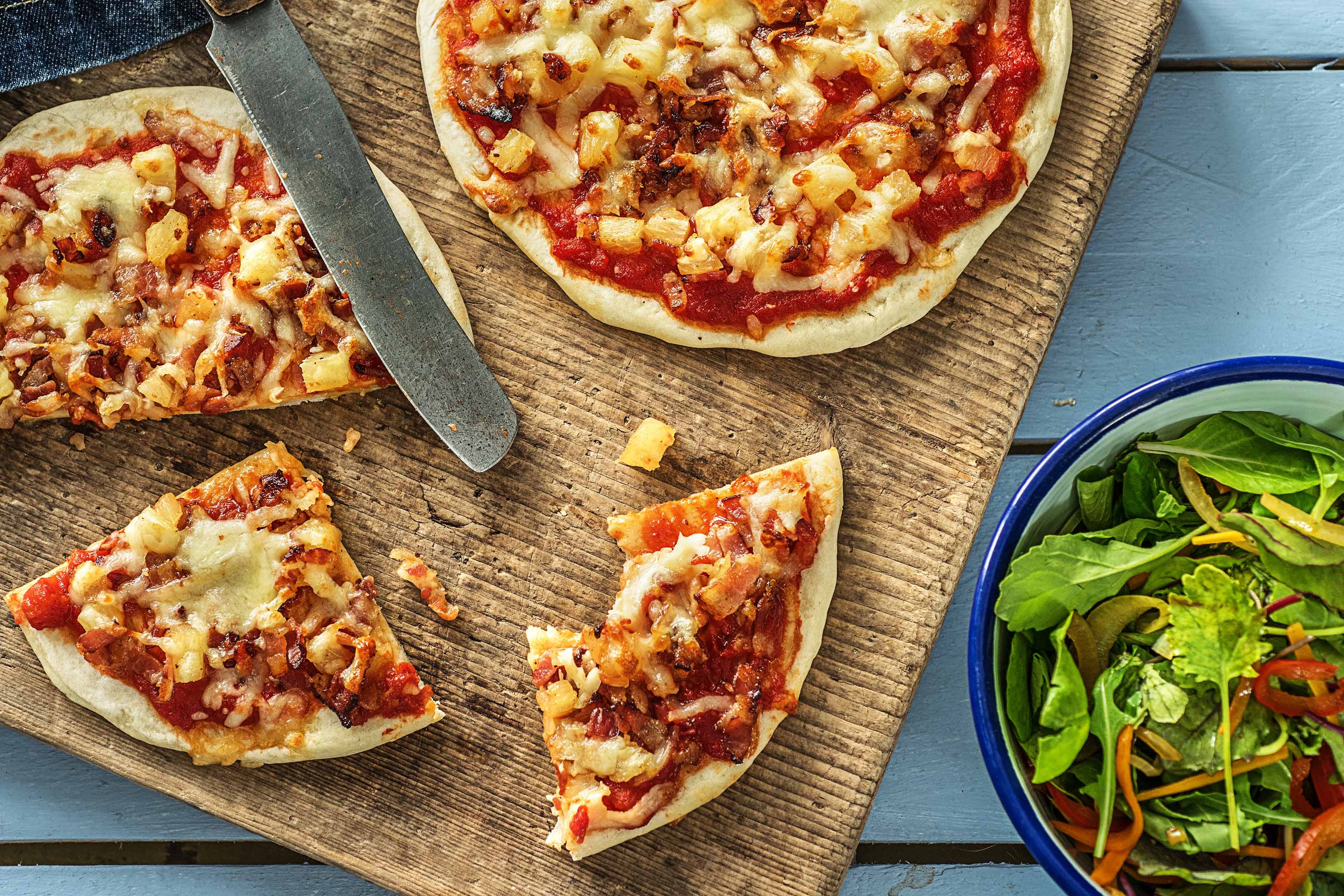 Mini Maple-Bacon and Pineapple Pizzas