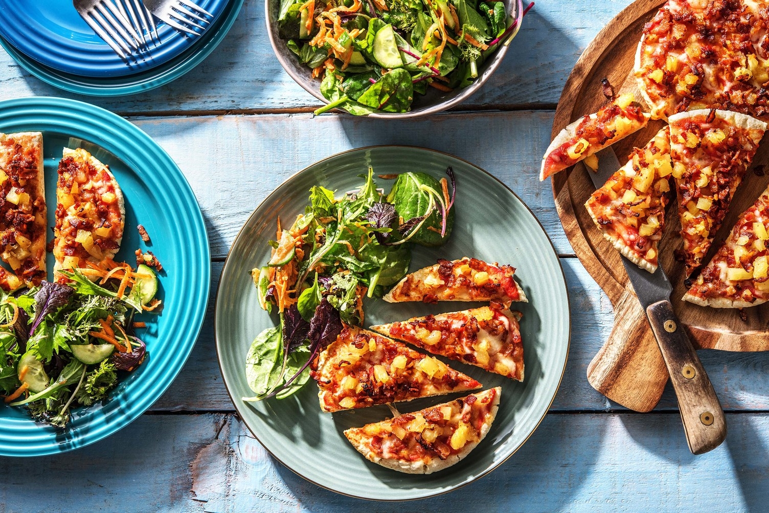 Mini Bacon and Pineapple Pizzas