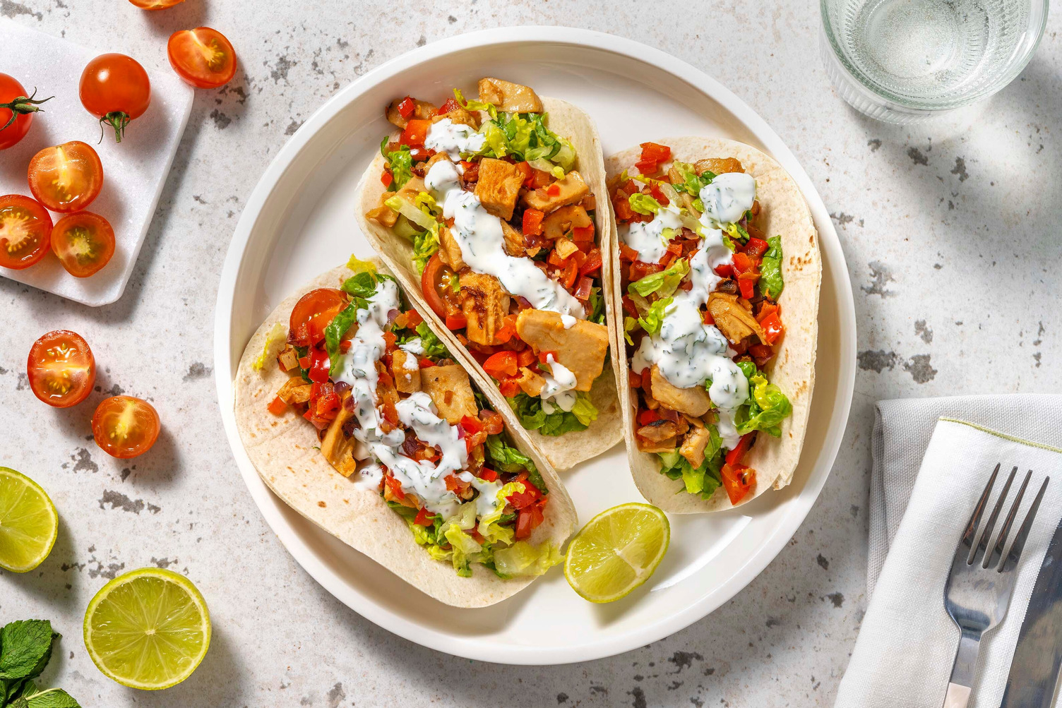 Mini-tortilla's met vegetarische kipstukjes