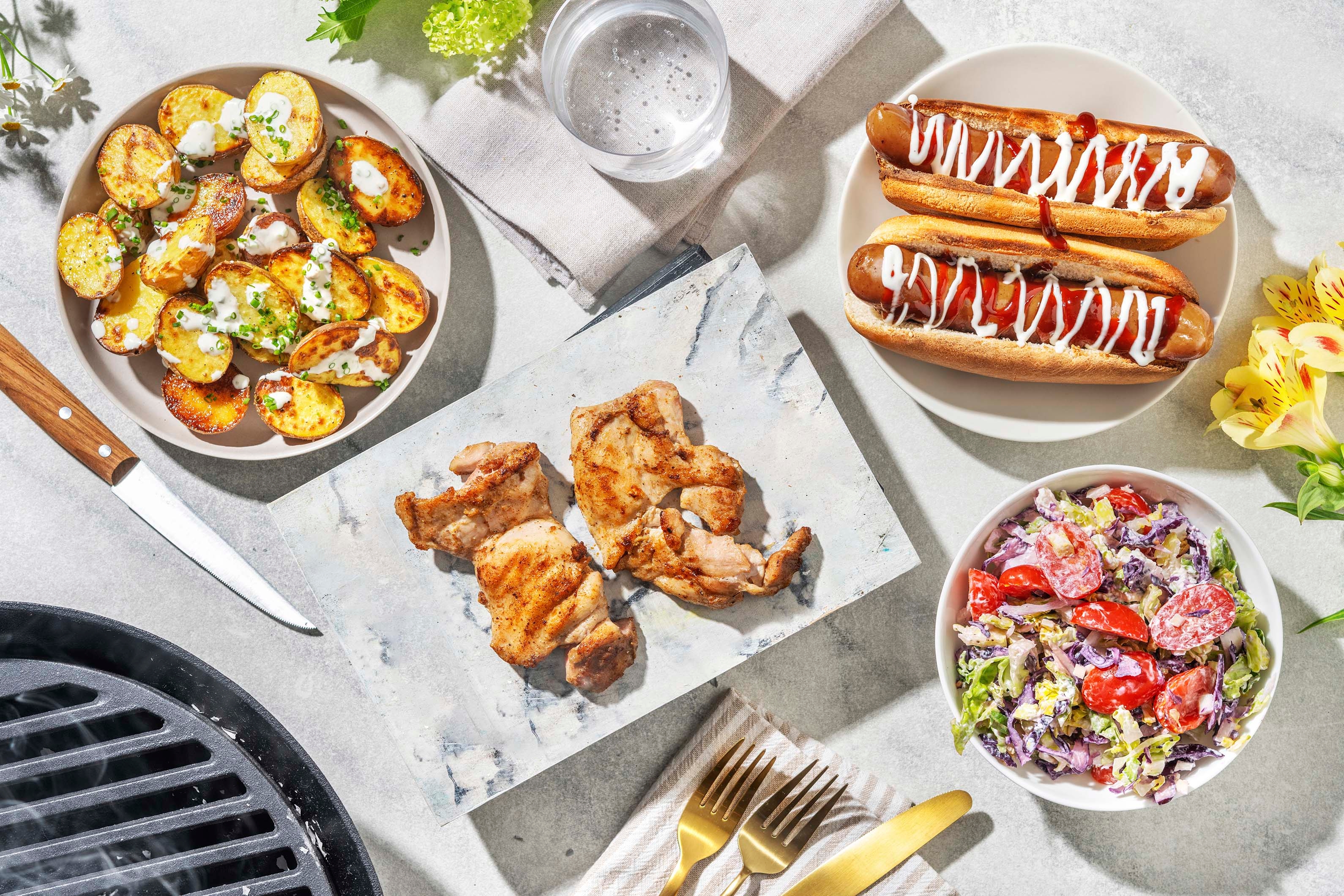 Mississippi Style BBQ Chicken and Smoky Sausages in Buns