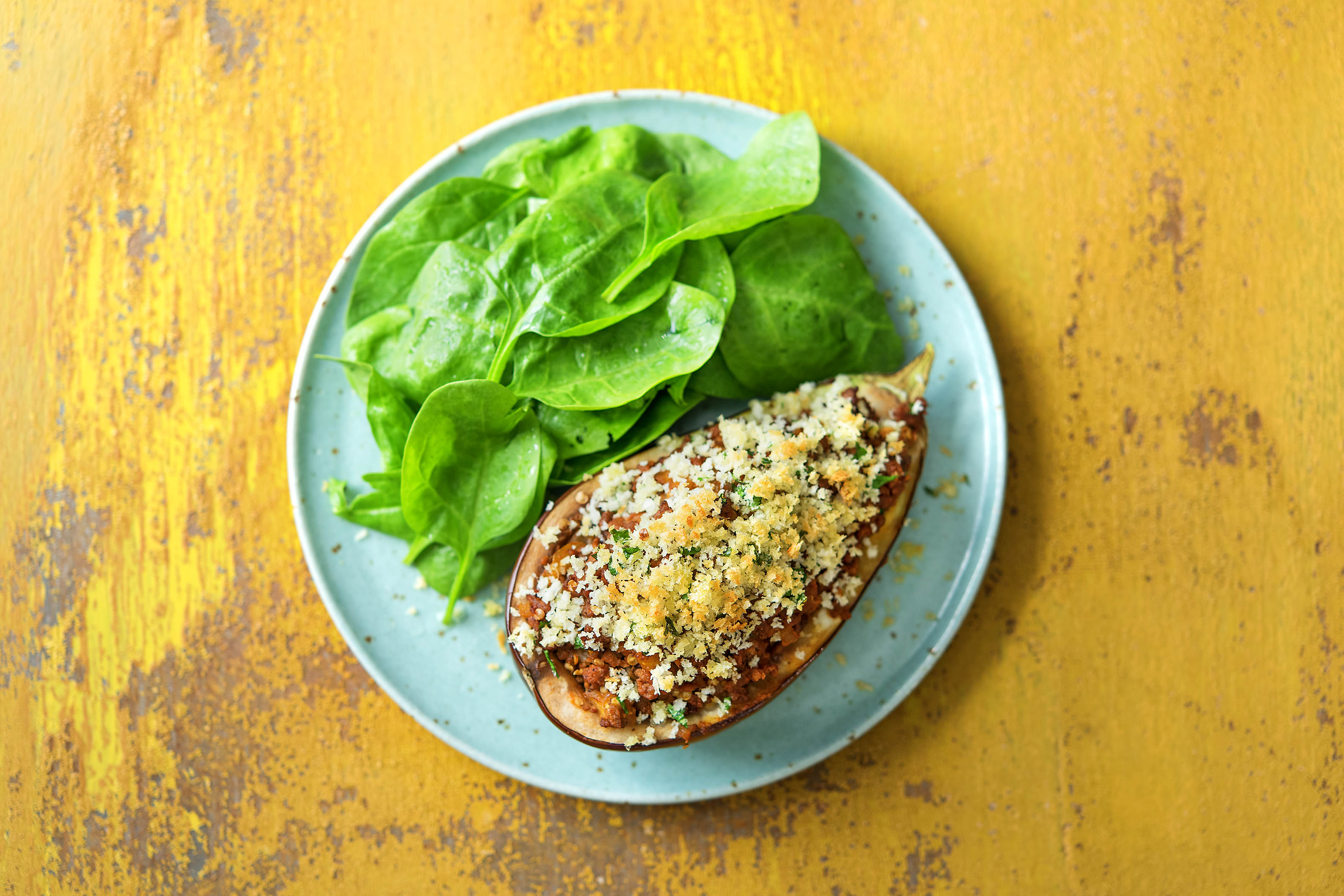 Moroccan Lamb Stuffed Eggplant