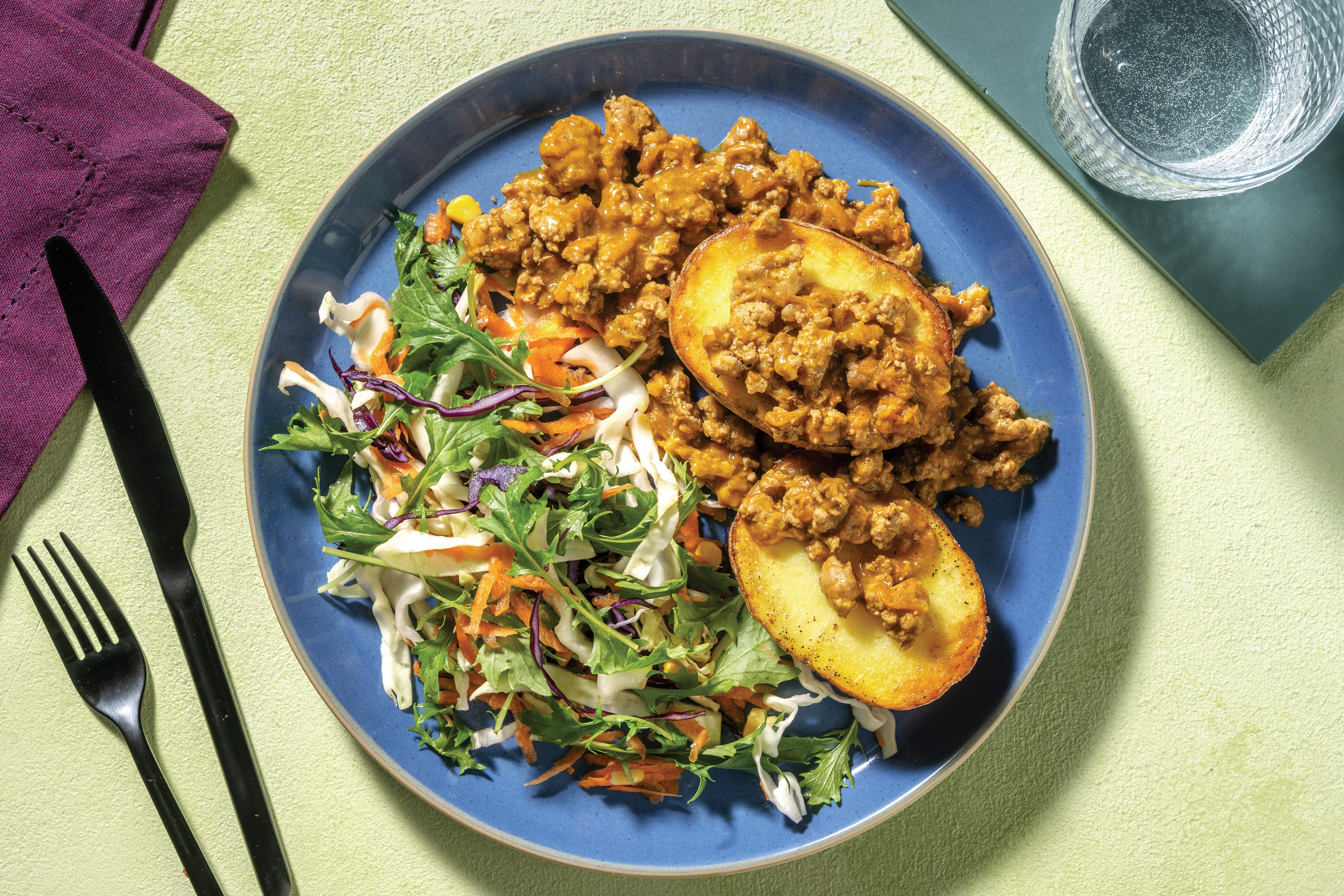 Mumbai Beef & Pork Jacket Potatoes
