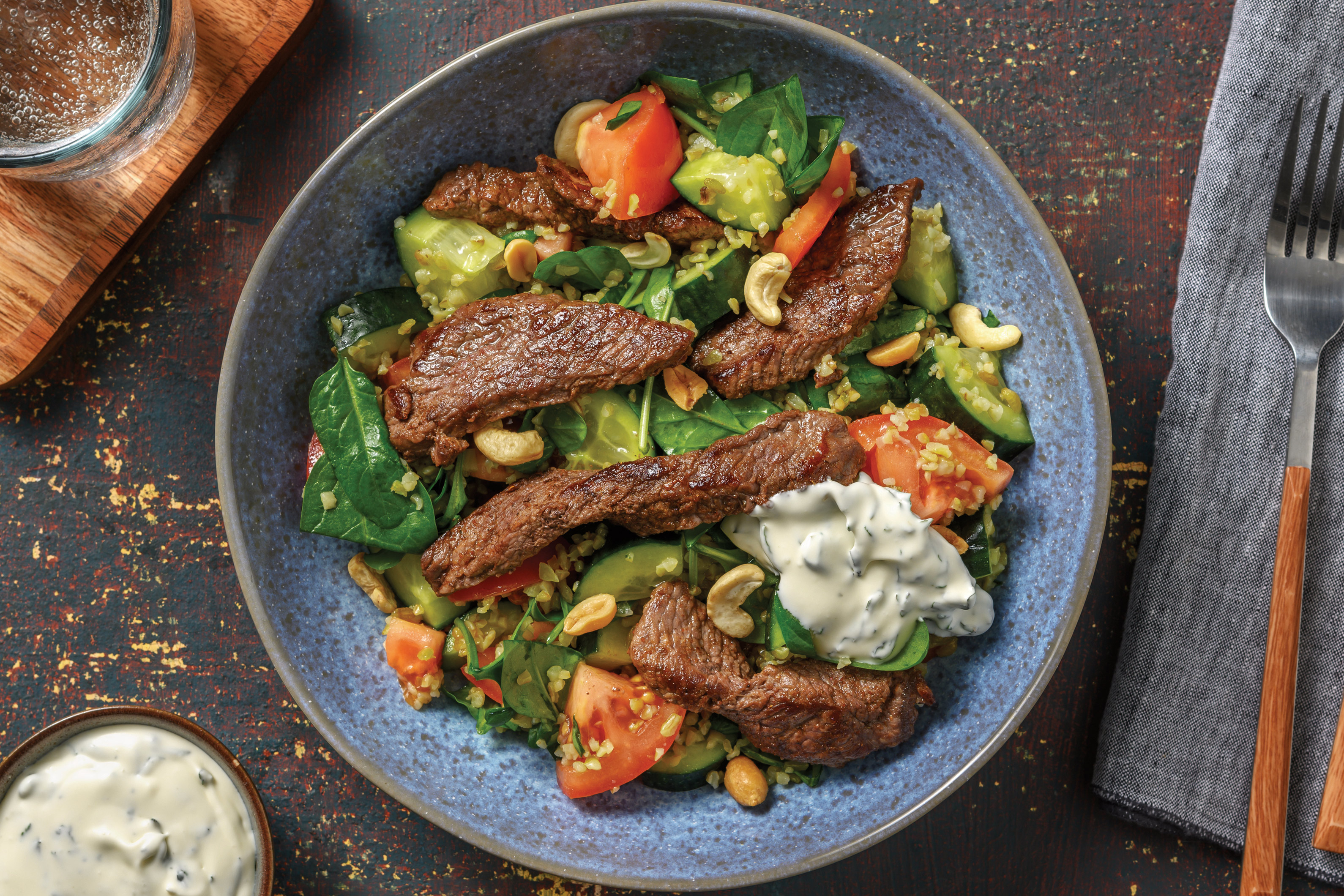 Easy Mumbai Spiced Beef & Freekeh Salad