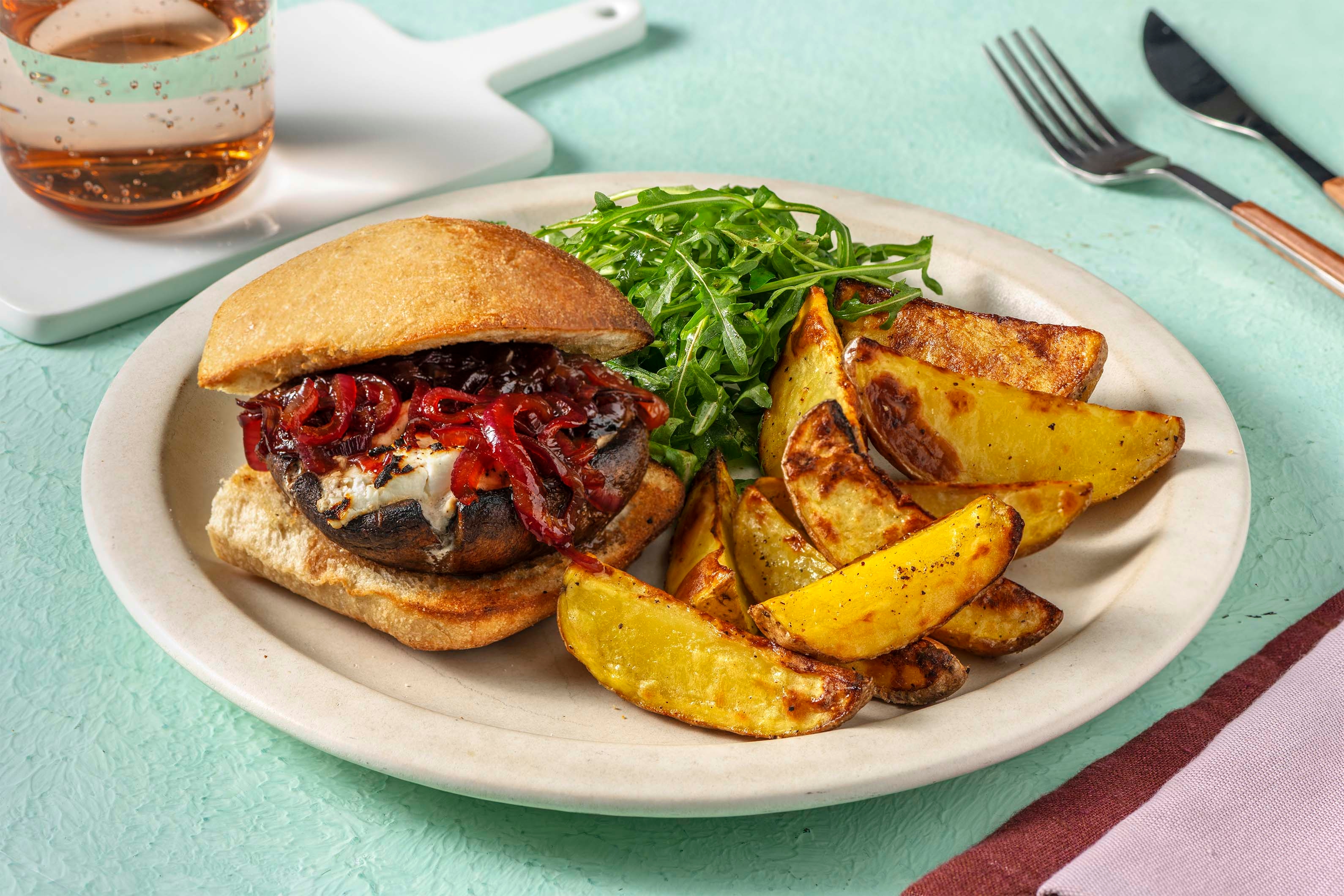 Mushroom and Goat's Cheese Burger
