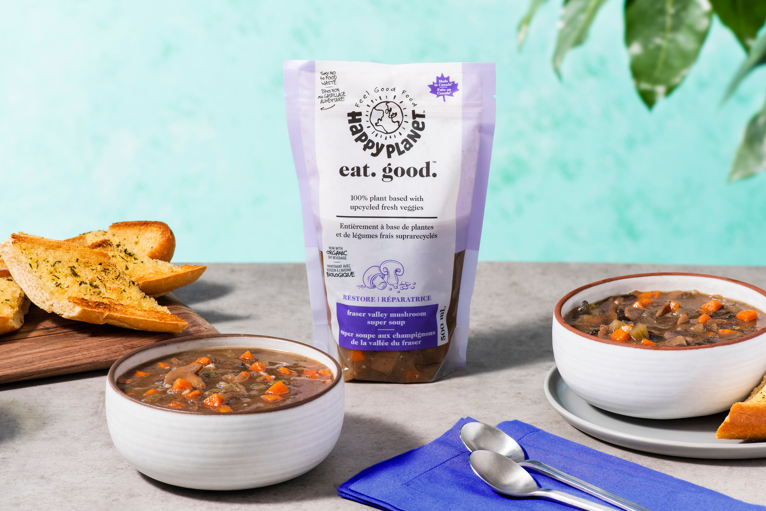 Mushroom Soup w/ Garlic Bread