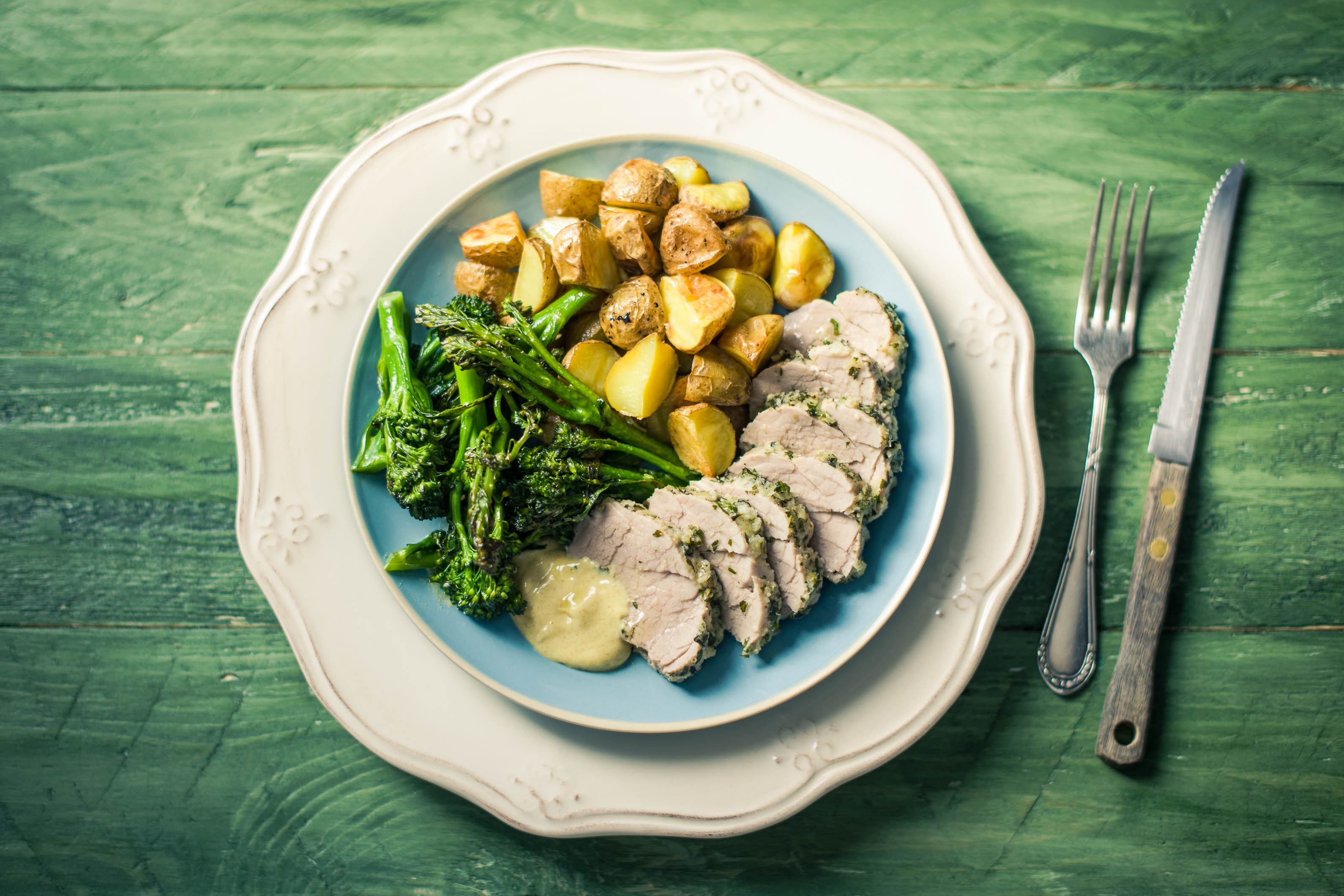 Mustard and Herb Crusted Pork