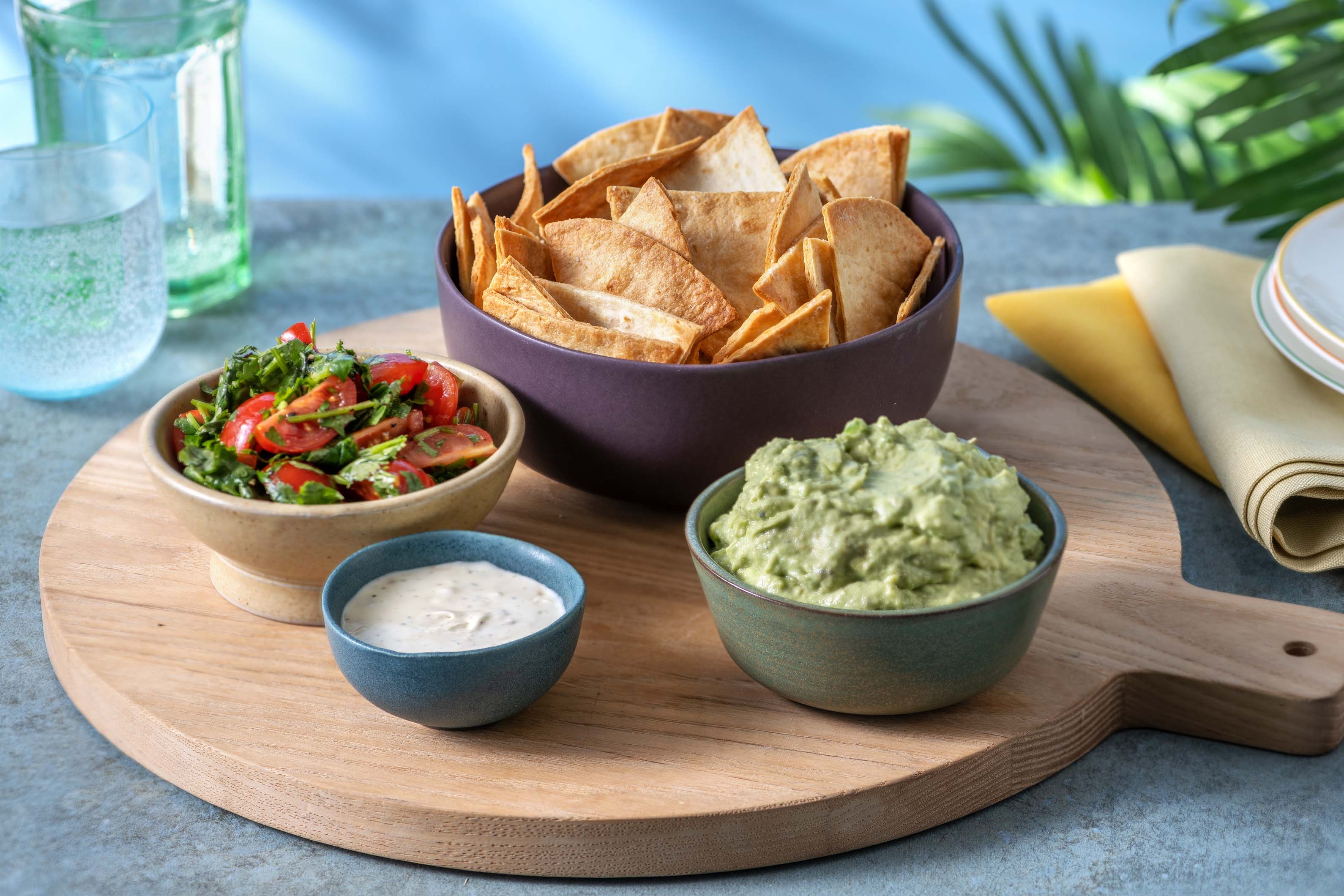 Nachos with Tomato Salsa & Guacamole