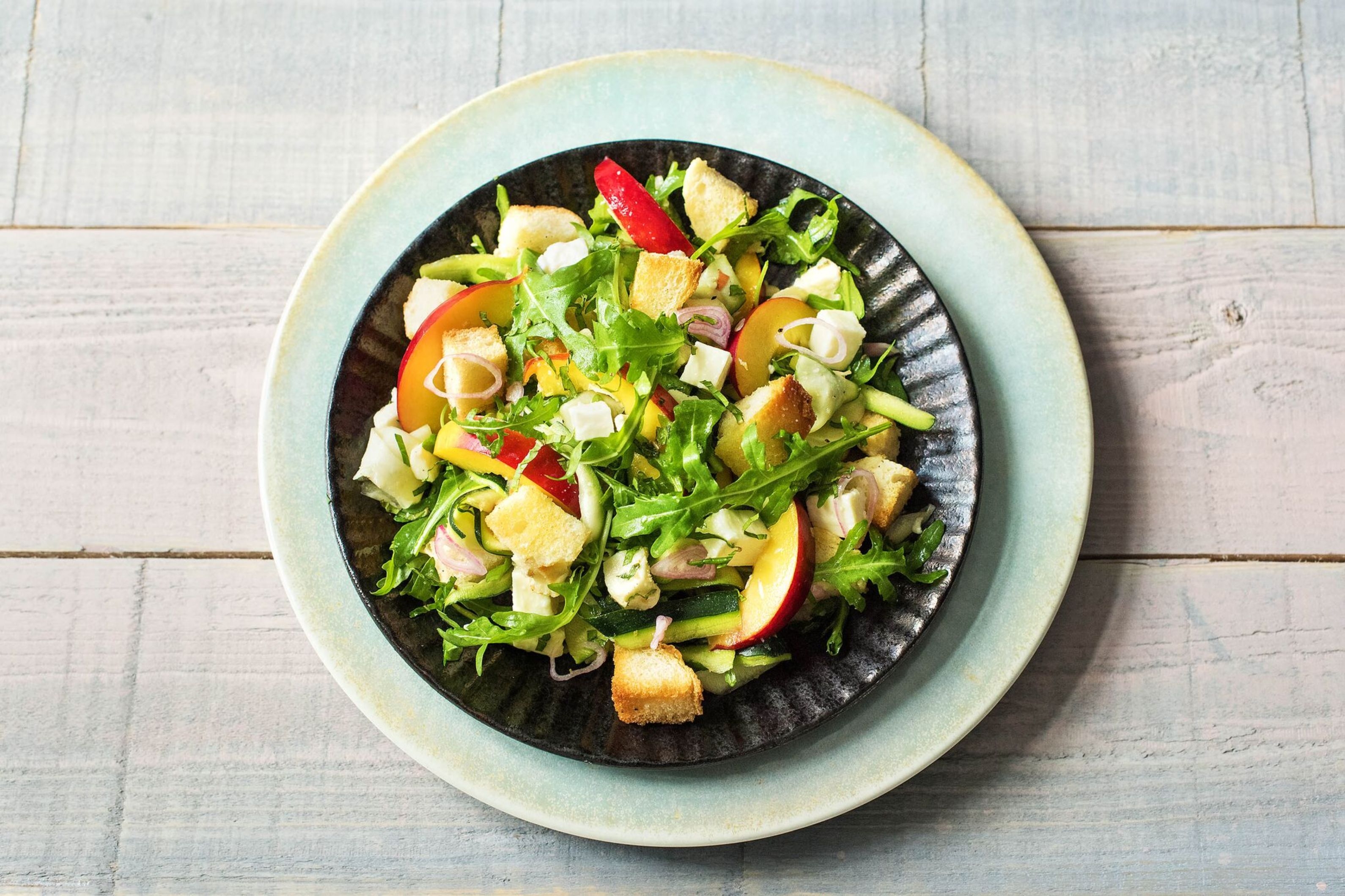 Nectarine and Zucchini Panzanella