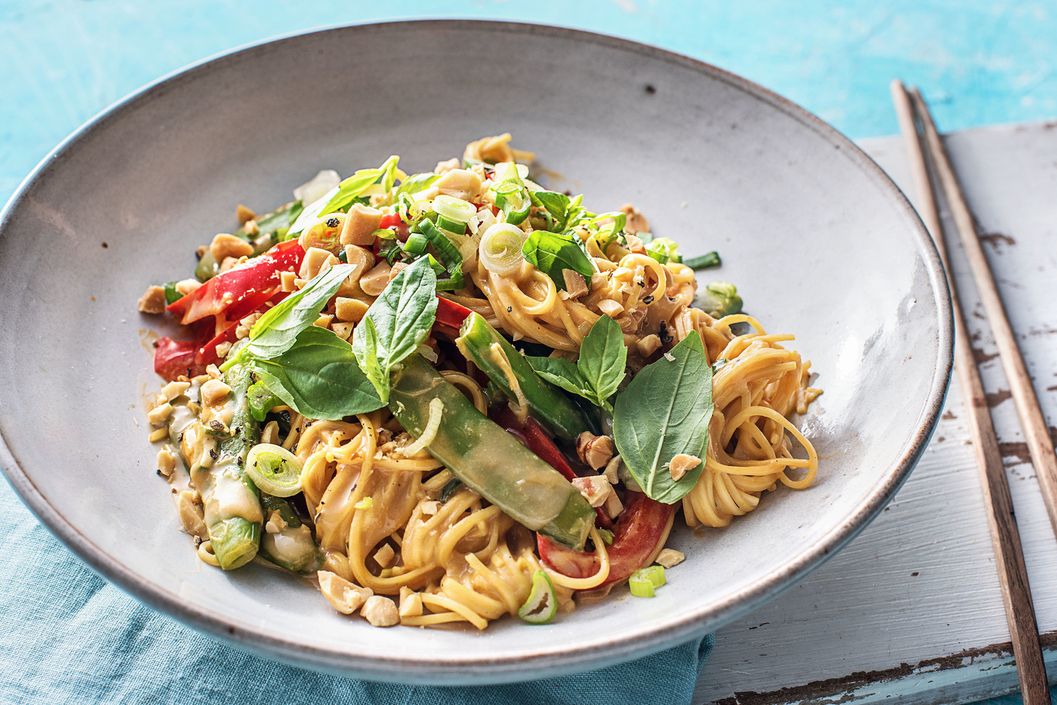 Peanut Satay Noodle Stir-Fry