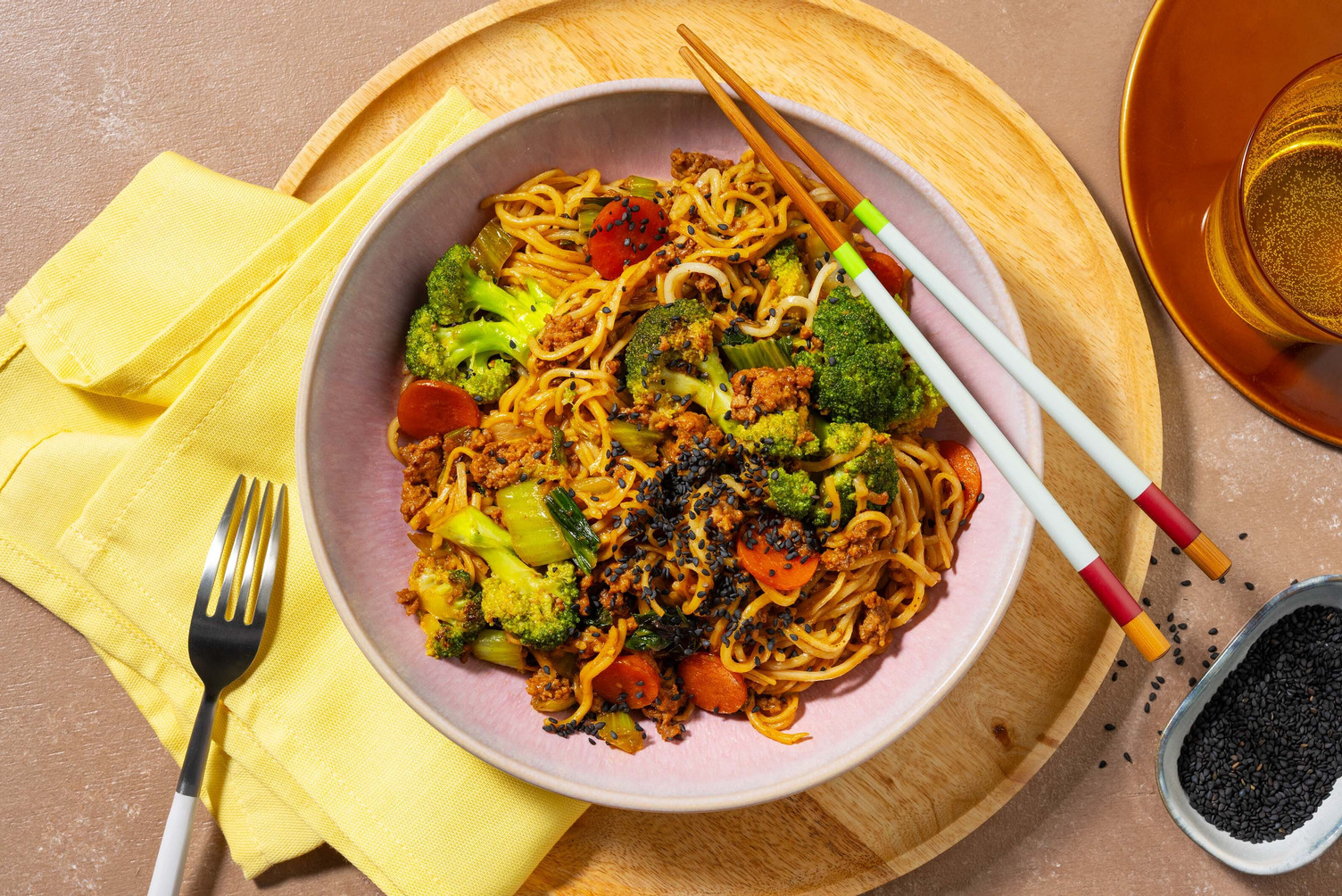 Peanut-Sesame Chow Mein-Style Noodles