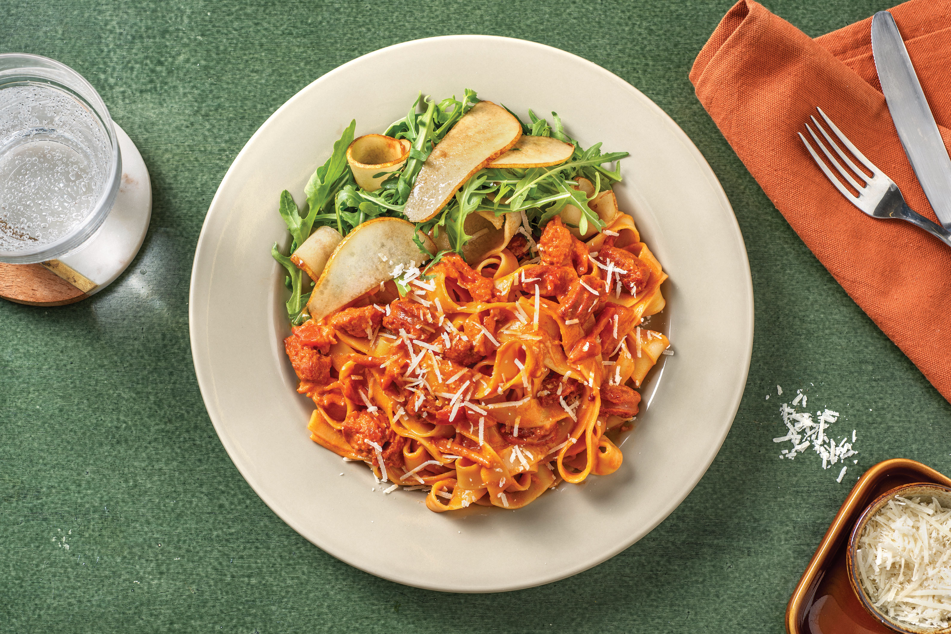 Easy Creamy Tomato & Chorizo Spaghetti