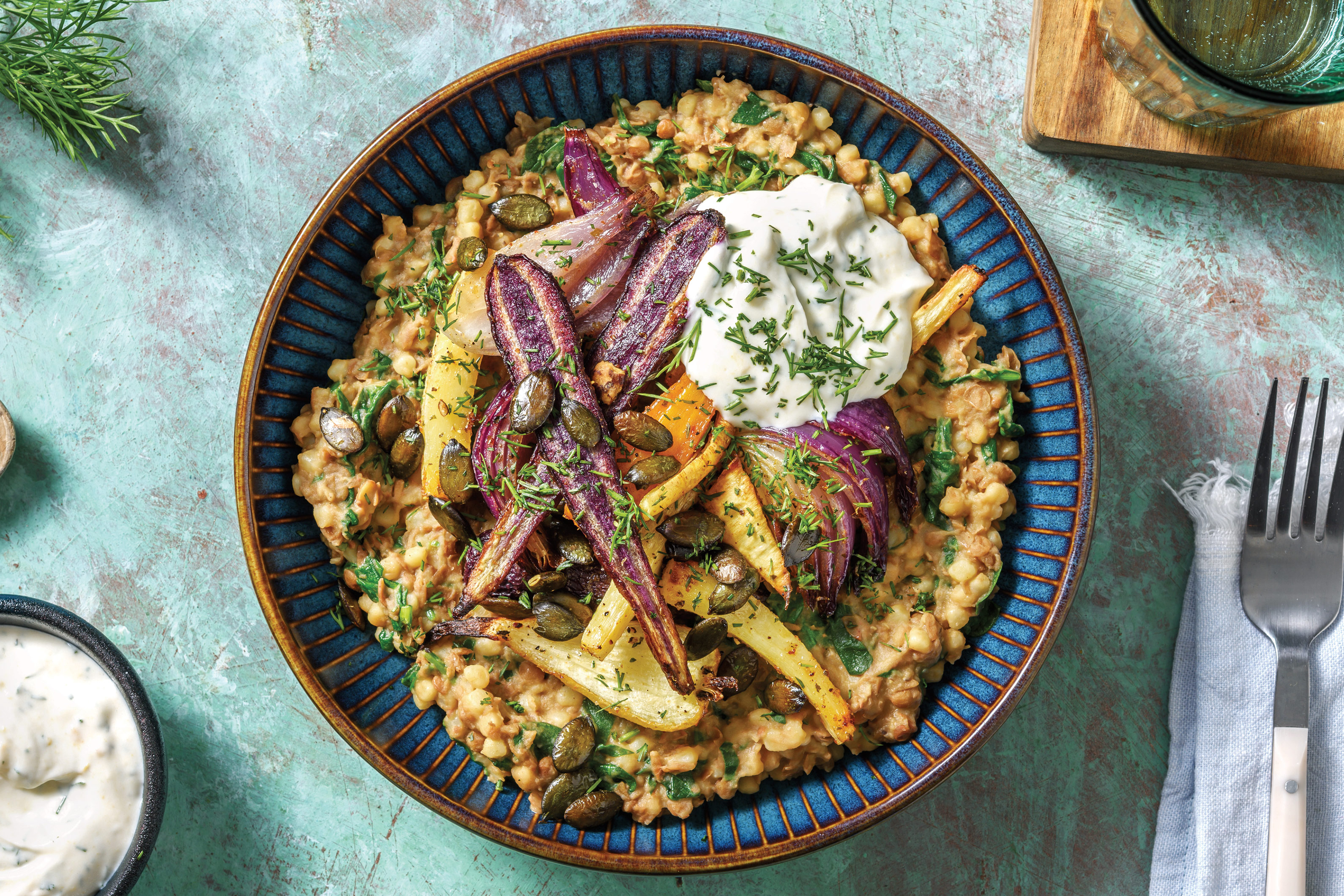 Spiced Veggie & Lentil Israeli Couscous