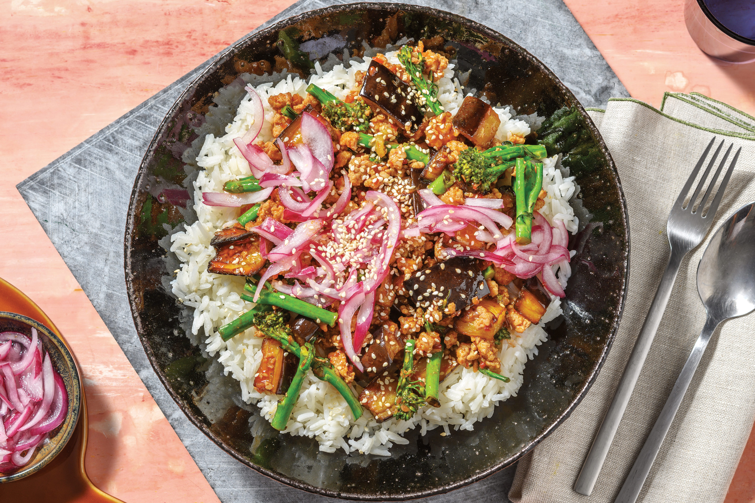 Sticky Chinese Pork & Eggplant