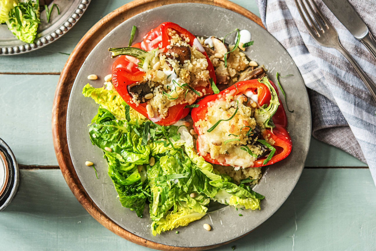 Ofenpaprika mit Cheddar,